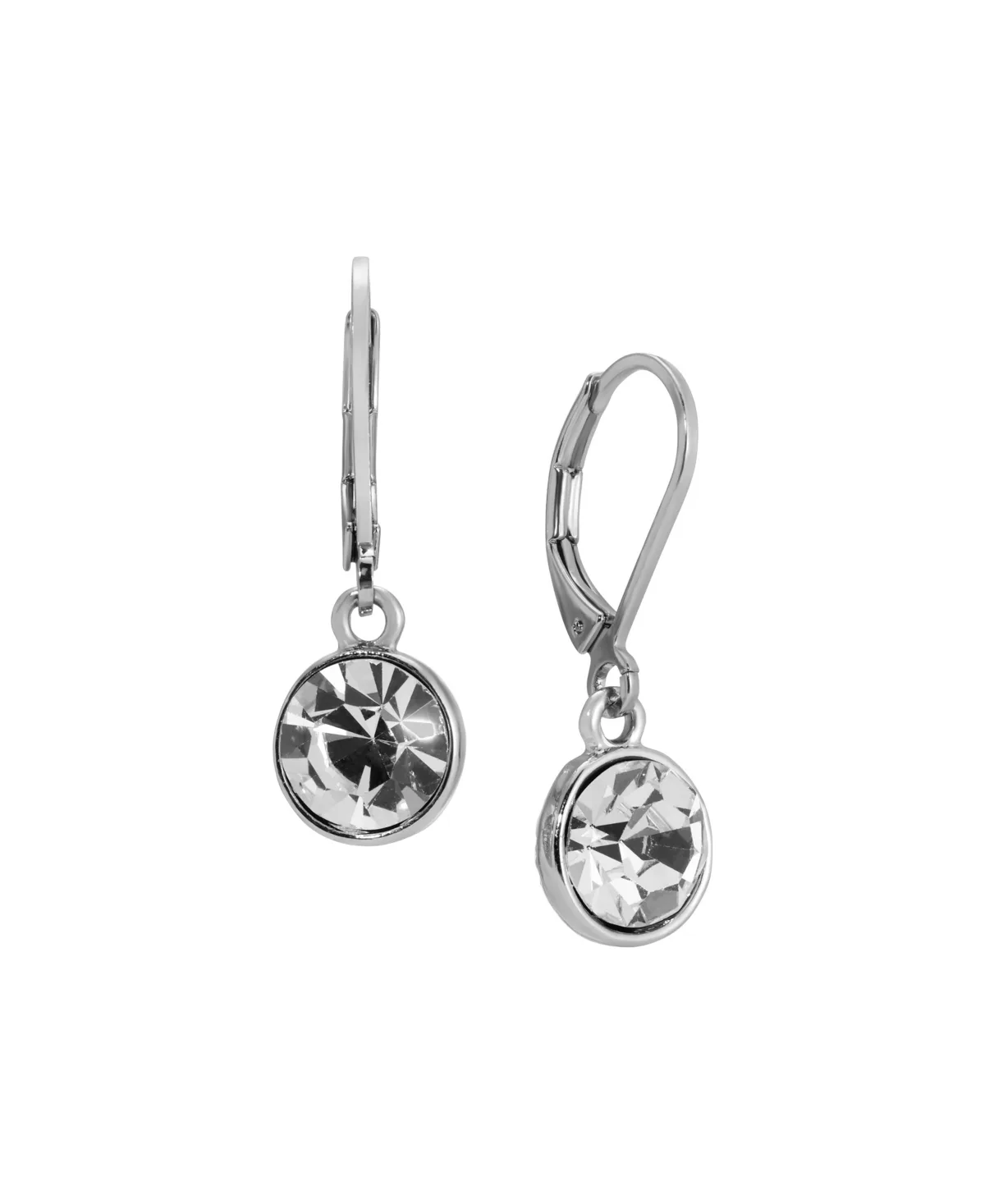 Clear Crystal Faceted Drop Earrings by 2028