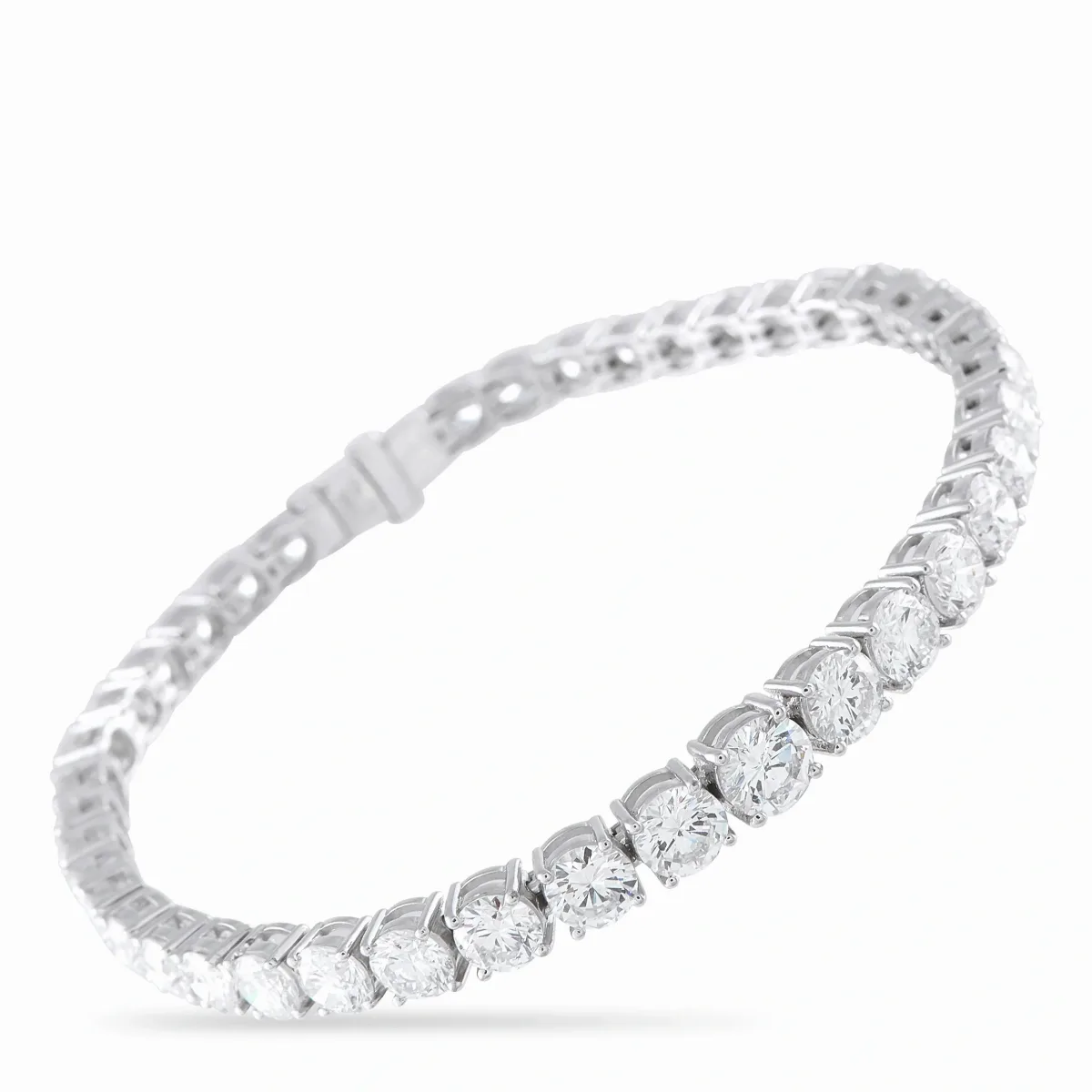 Platinum 11.96ct Diamond Tennis Bracelet by LB Exclusive