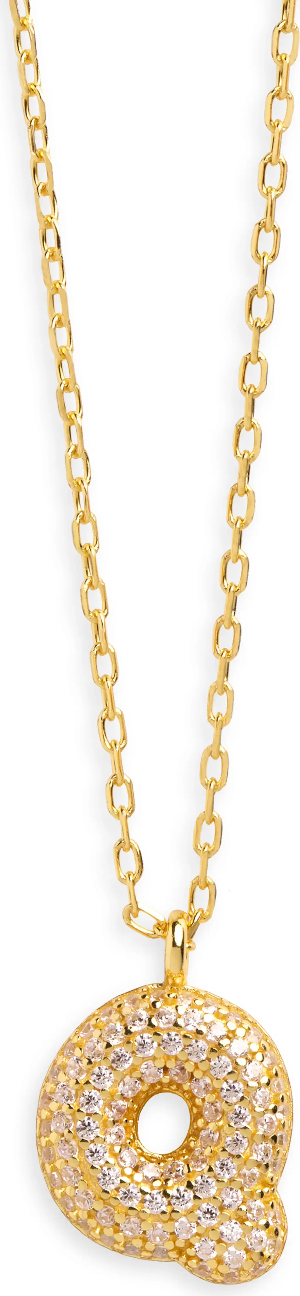 Cubic Zirconia Bubble Initial Pendant Necklace by Argento Vivo Sterling Silver