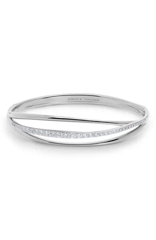 Nura Lab Grown Diamond Pavé Wrap Bangle Bracelet in Sterling Silver by Monica Vinader