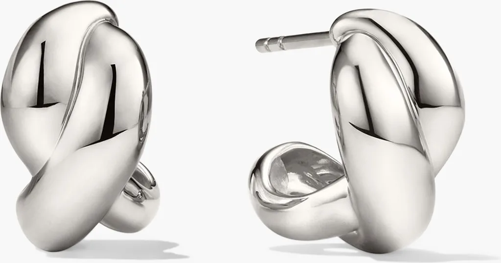 Brioche Hoop Earrings in Sterling Silver by MEJURI