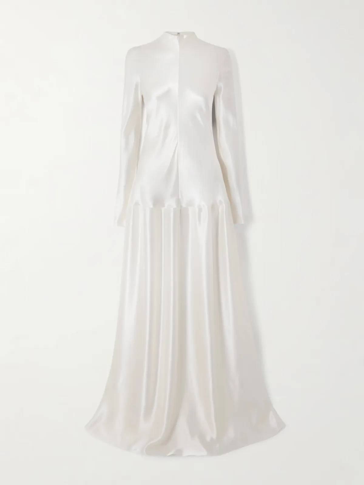 - Mila Pleated Hammered-satin Maxi Dress -