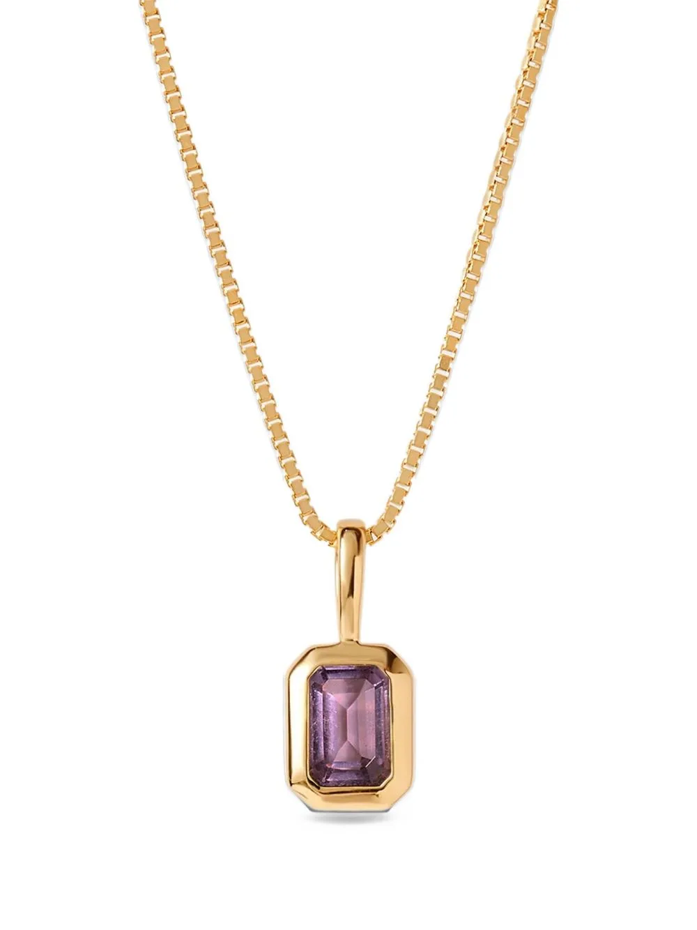 Deco Birthstone Amethyst Necklace