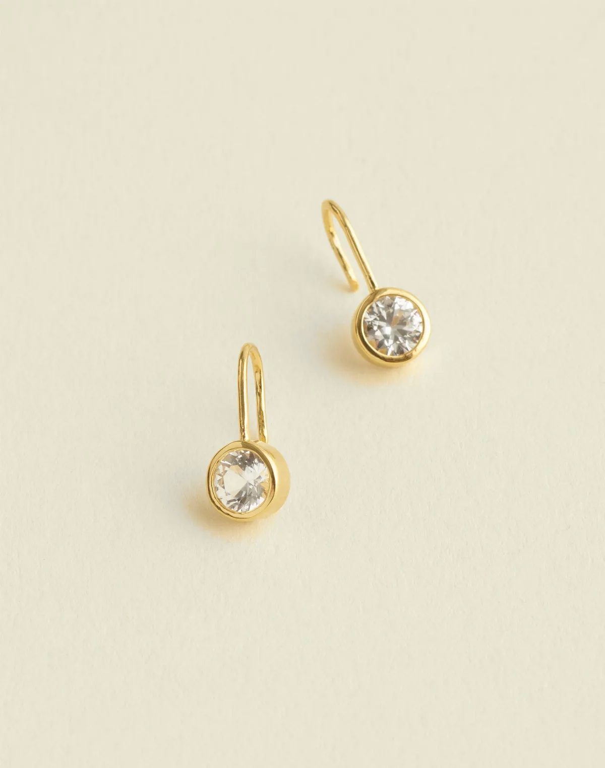 Demi-Fine Bezel Large Drop Earrings