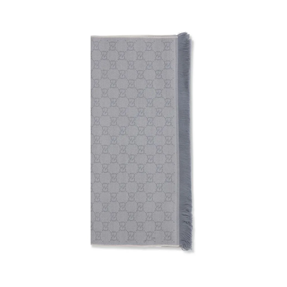 GG-Embroidered Wool Scarf