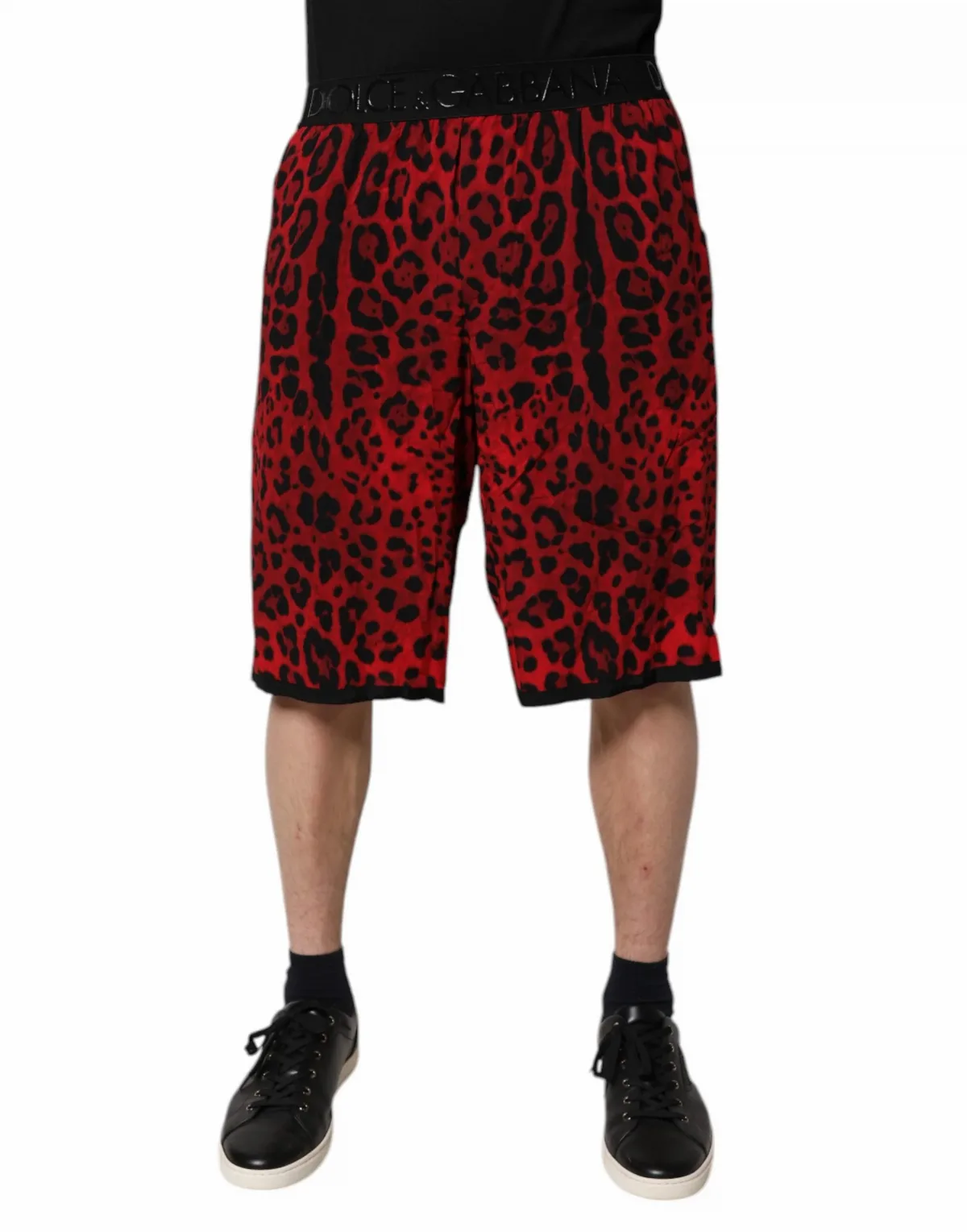 Leopard Print Viscose Bermuda Shorts