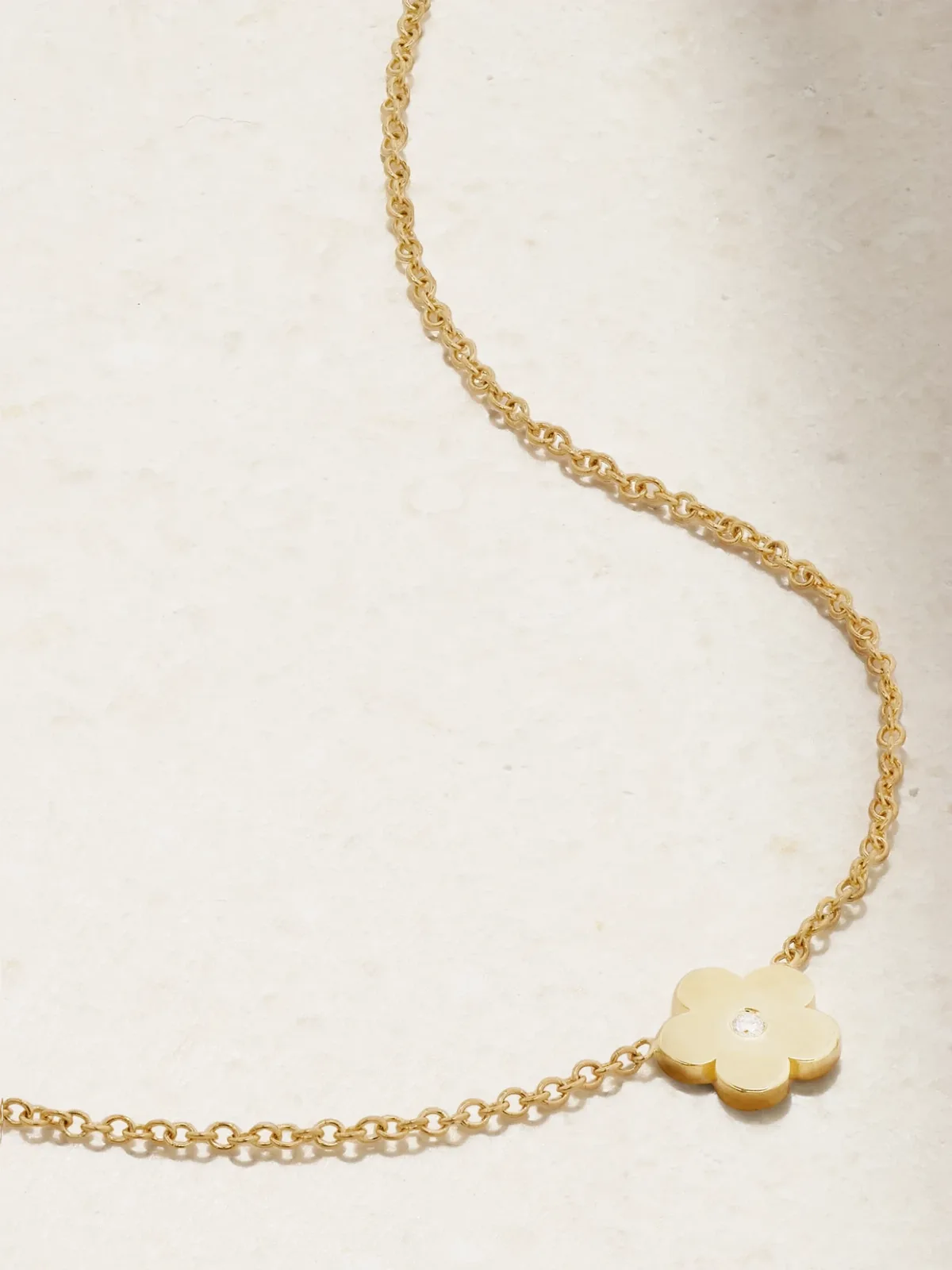 - Mini Daisy 18-karat Gold Diamond Necklace -