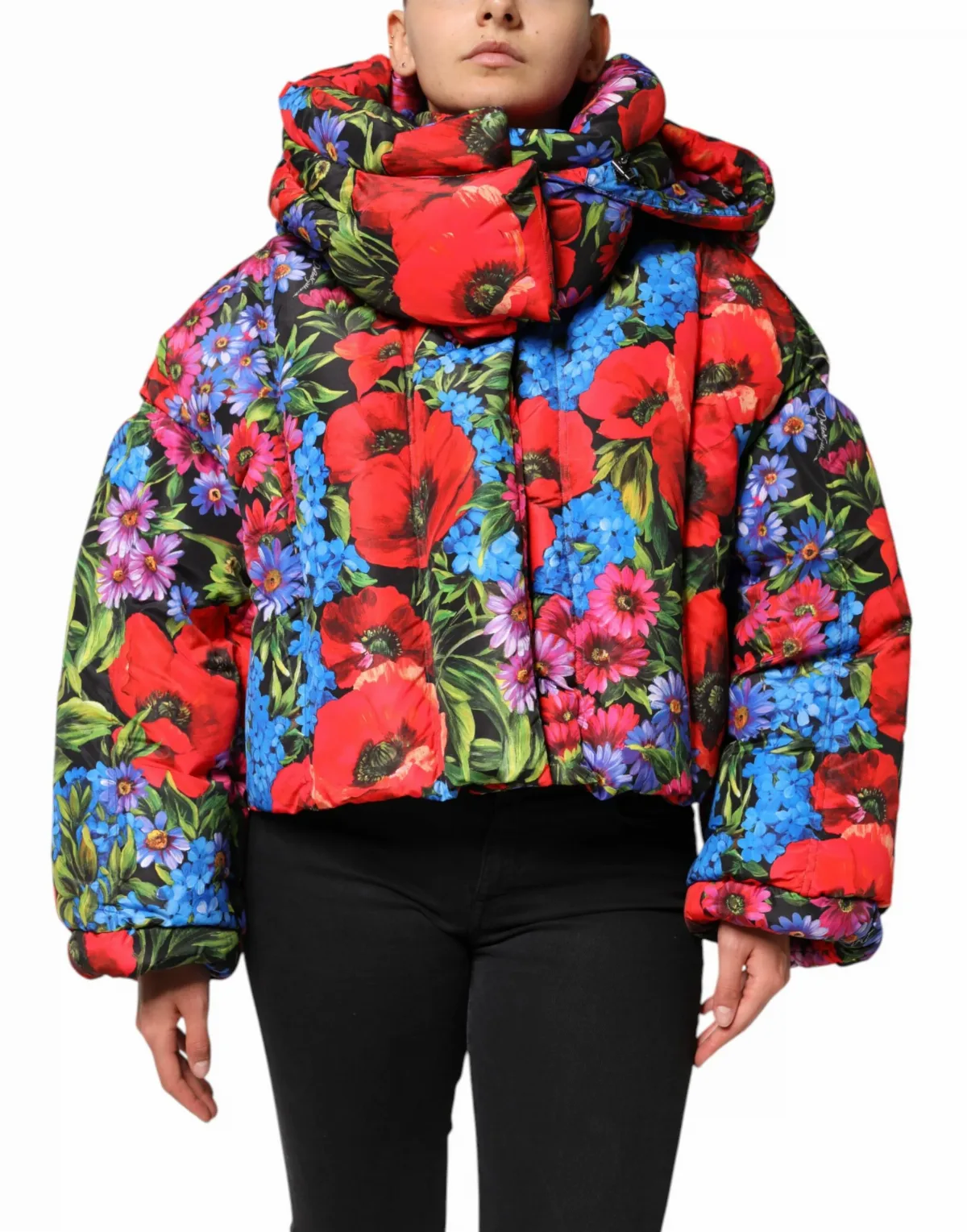 Floral Print Puffer Jacket