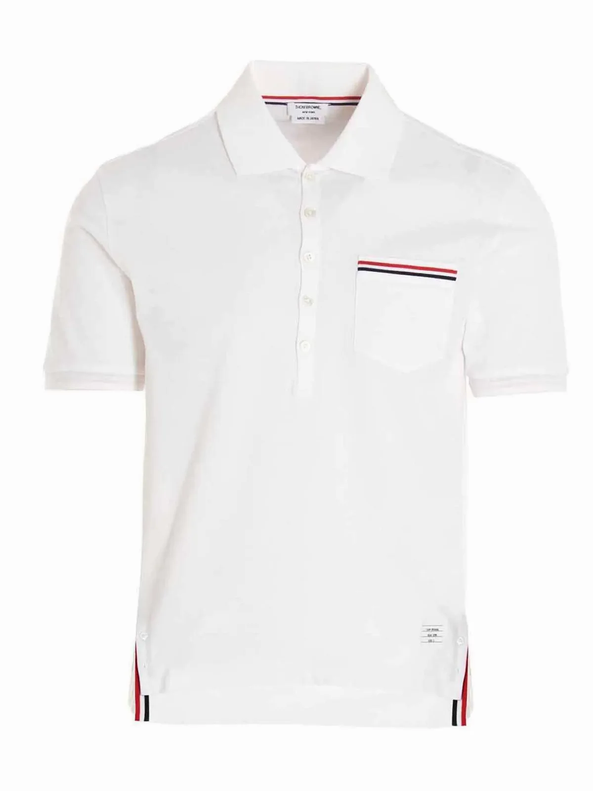 Striped-Pocket Cotton Piqué Polo Shirt