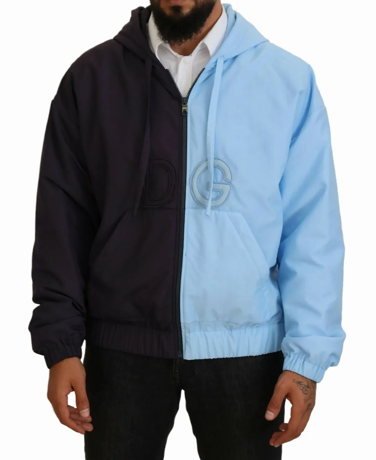 Hooded Full-Zip Color-Block Jacket