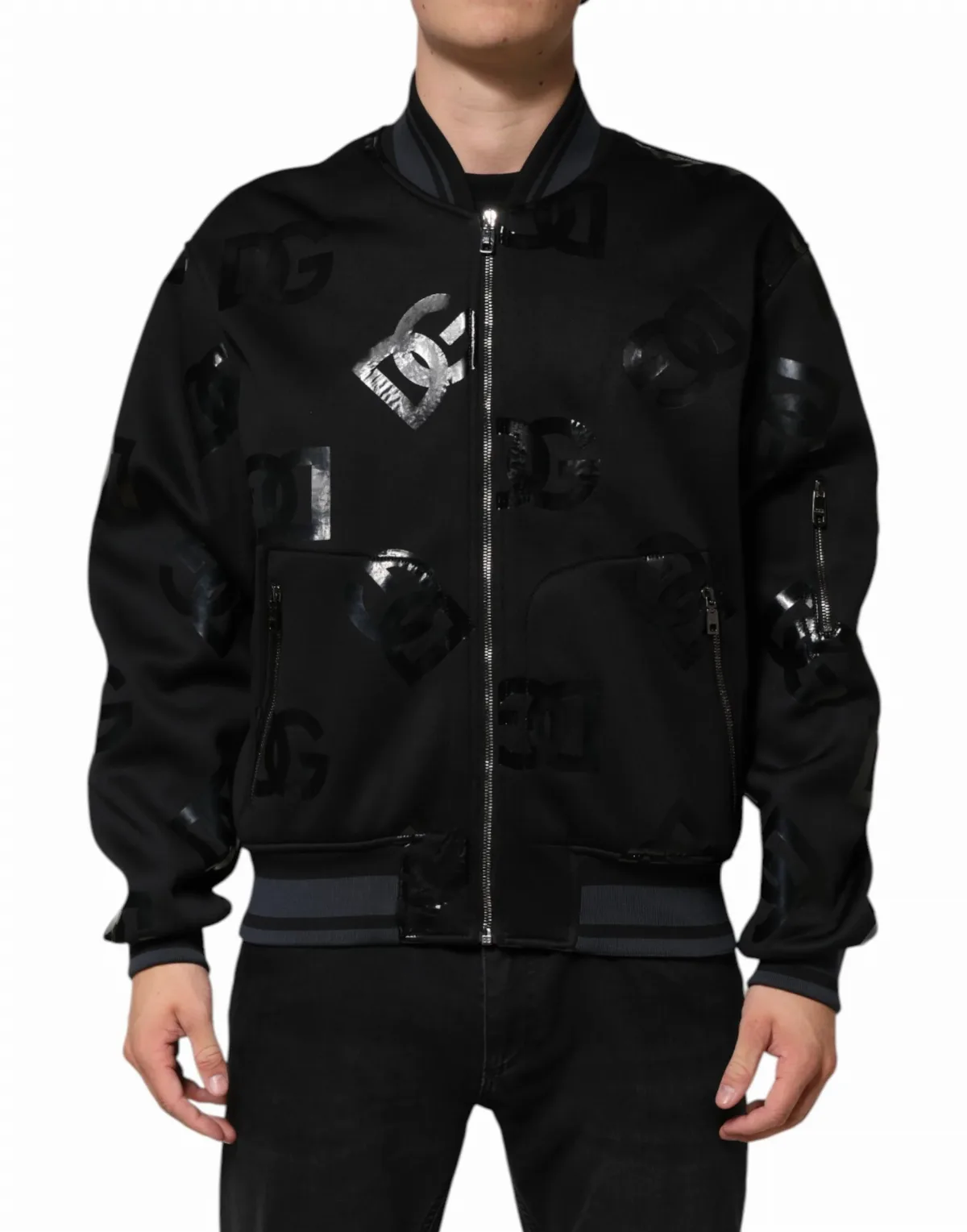 Logo-Embroidered Wool Bomber Jacket