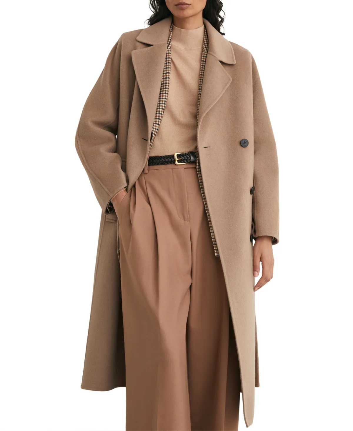 Marina Wool-Blend Blindseam Double-Breasted Coat
