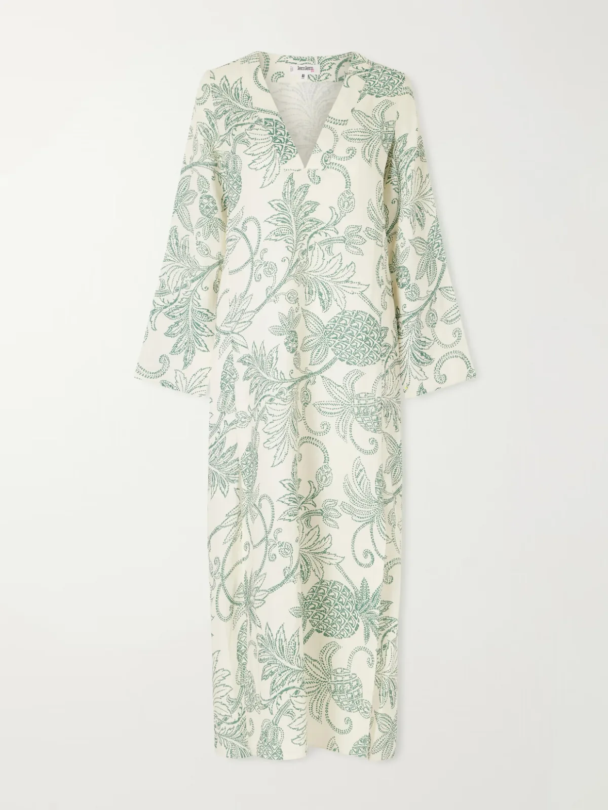 - Theodora Printed Linen Maxi Dress -