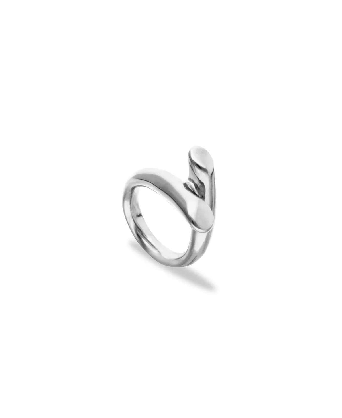 Sterling Silver Plated Alloy Ring in the Shape of a Tube