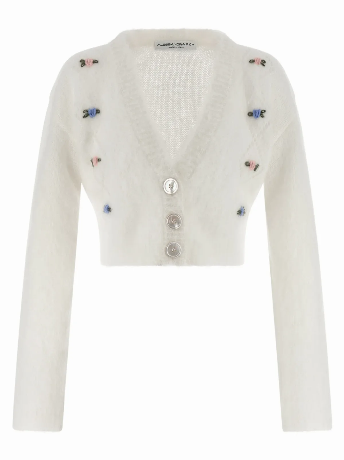 Embroidered Mohair Blend Cardigan