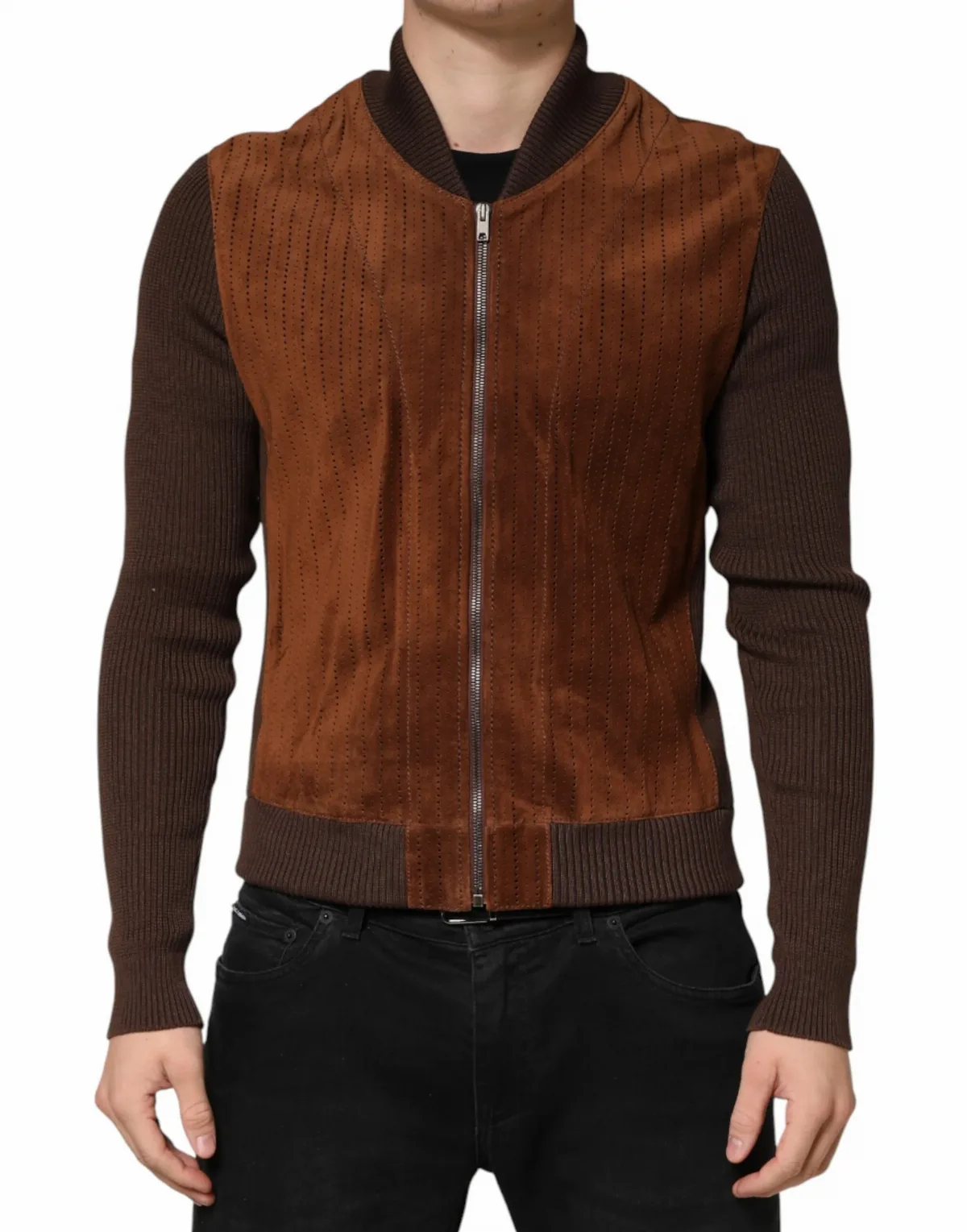 Calfskin Full-Zip Biker Jacket