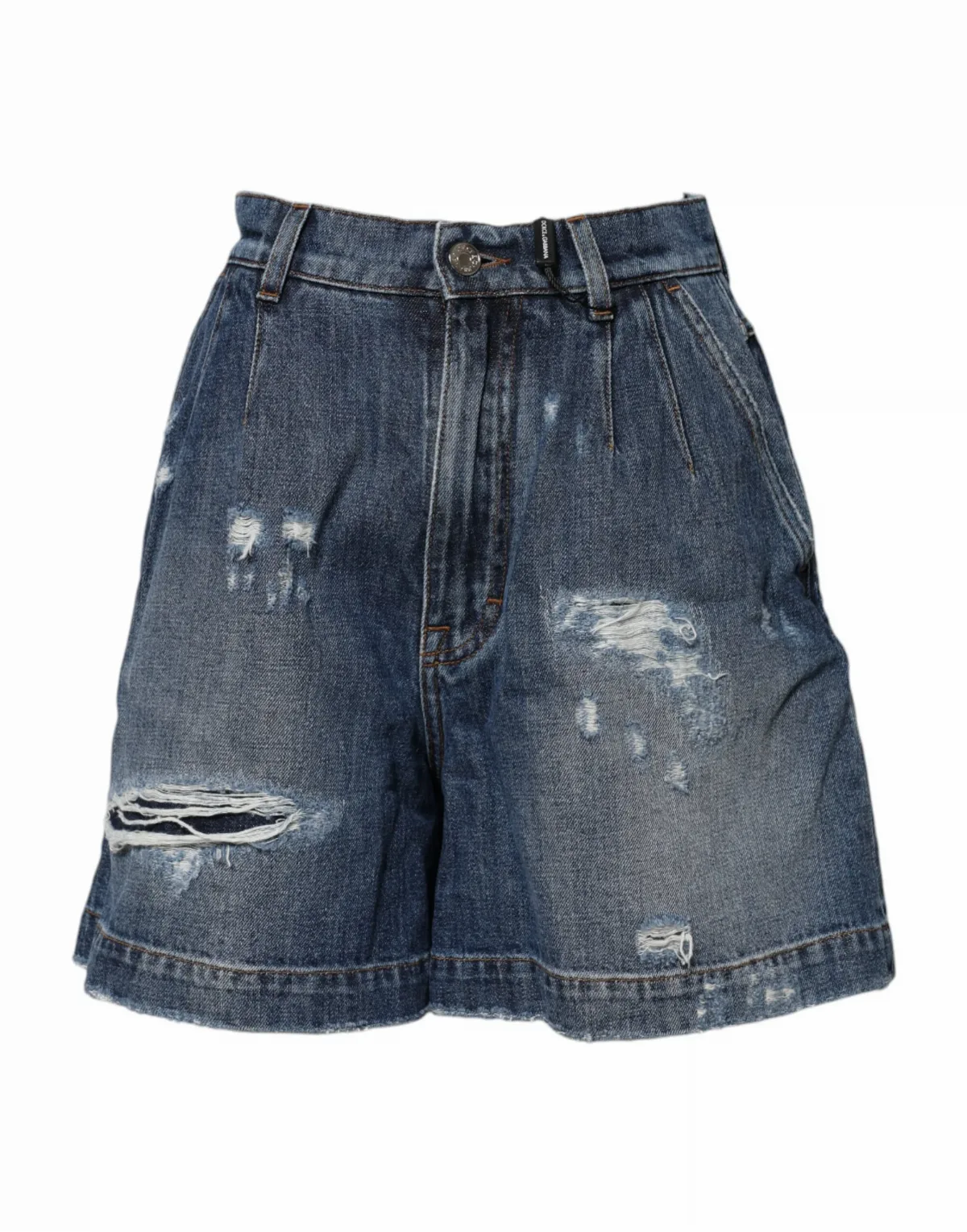 Distressed Denim Bermuda Shorts by Dolce & Gabbana