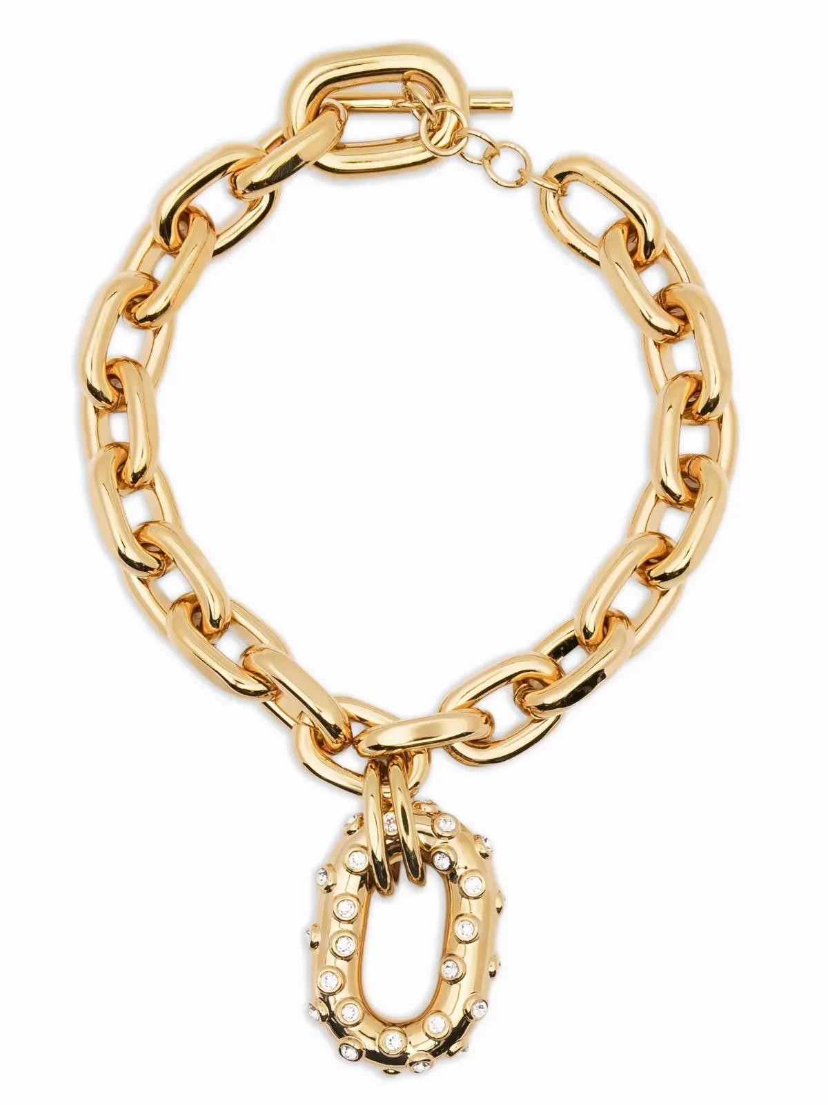 Crystal-Embellished Chain Necklace by Paco Rabanne