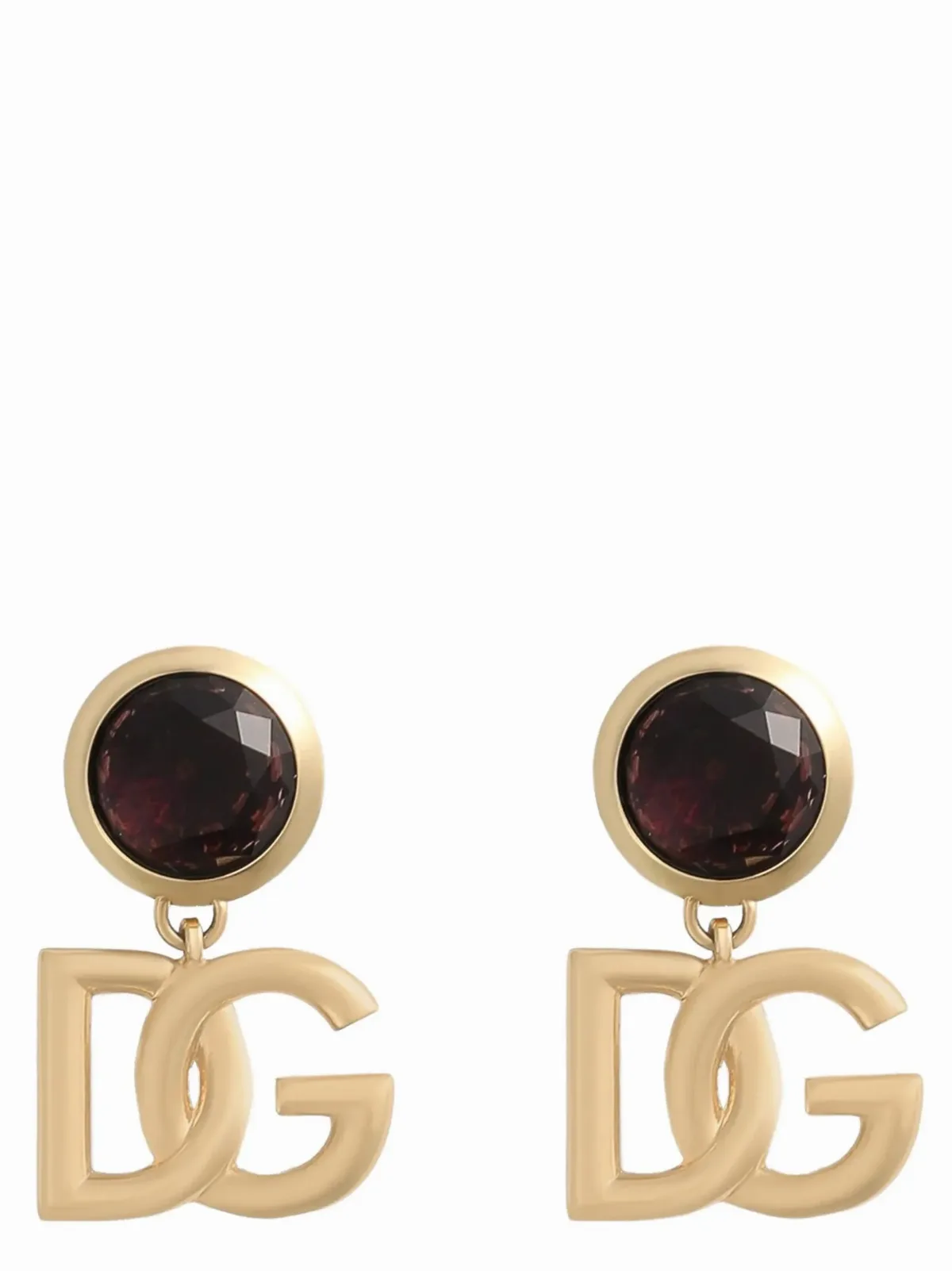 Logo-Charm Glass Stone Earrings by Dolce & Gabbana