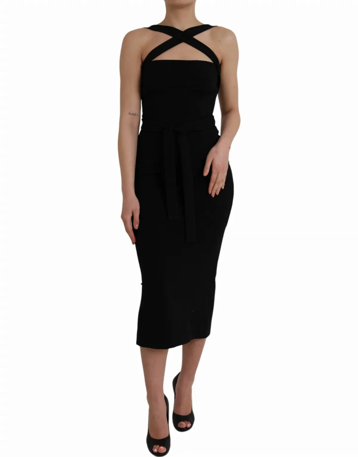 Halter Sheath Midi Dress