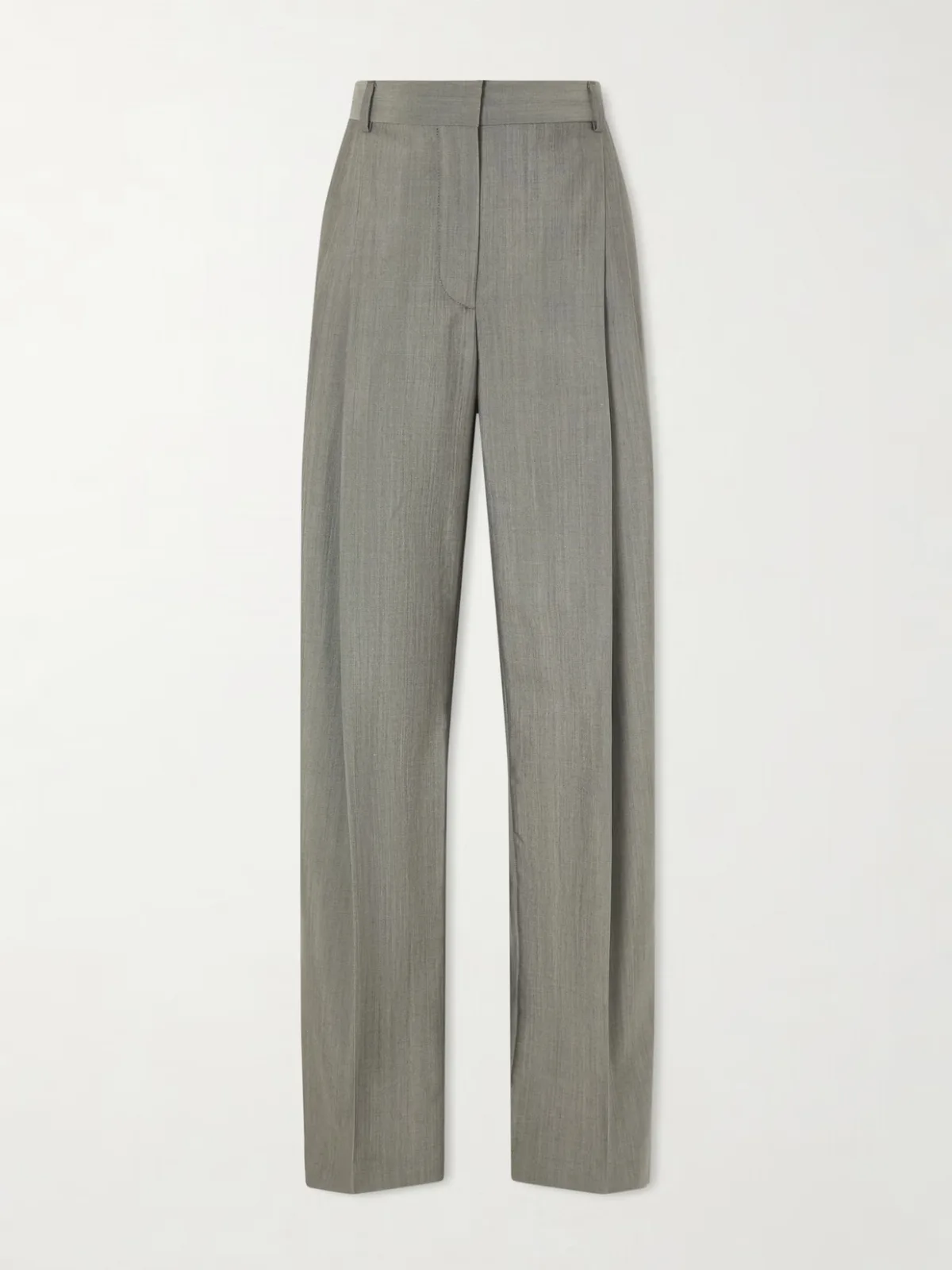 - Pleated Wool-blend Straight-leg Pants -
