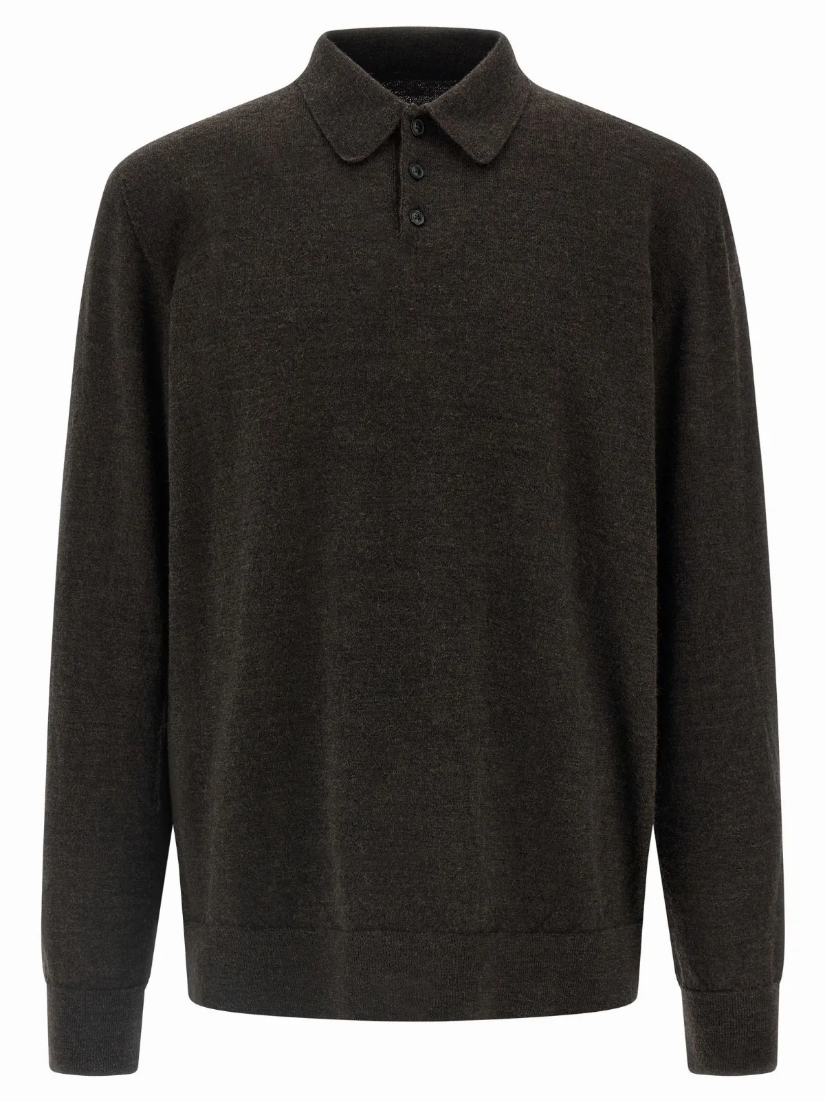 Wool with Suede Elbow Patches Polo Shirt