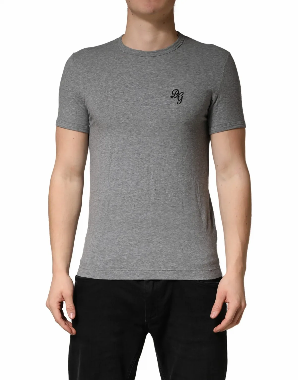 Dolce & Gabbana Logo-Embroidered Crew Neck T-Shirt