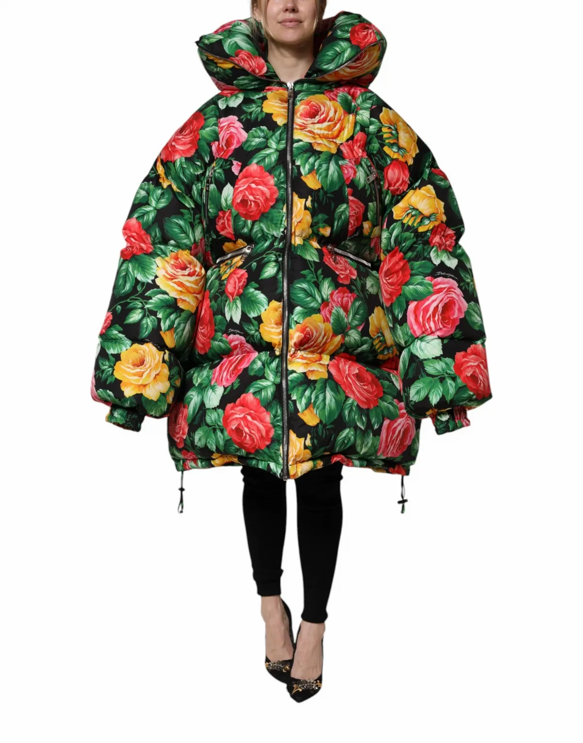 Dolce & Gabbana Floral-Print Puffer Jacket