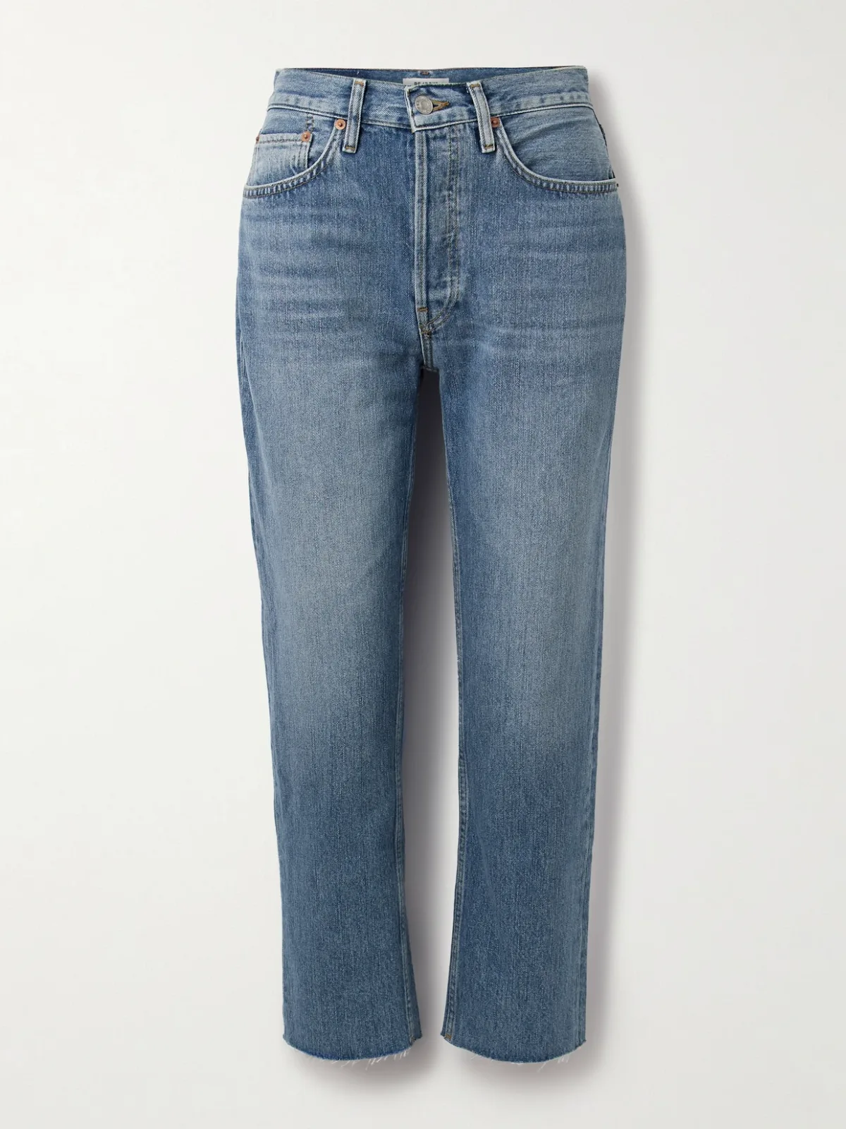 - 70s High Rise Stove Pipe Straight-leg Jeans -