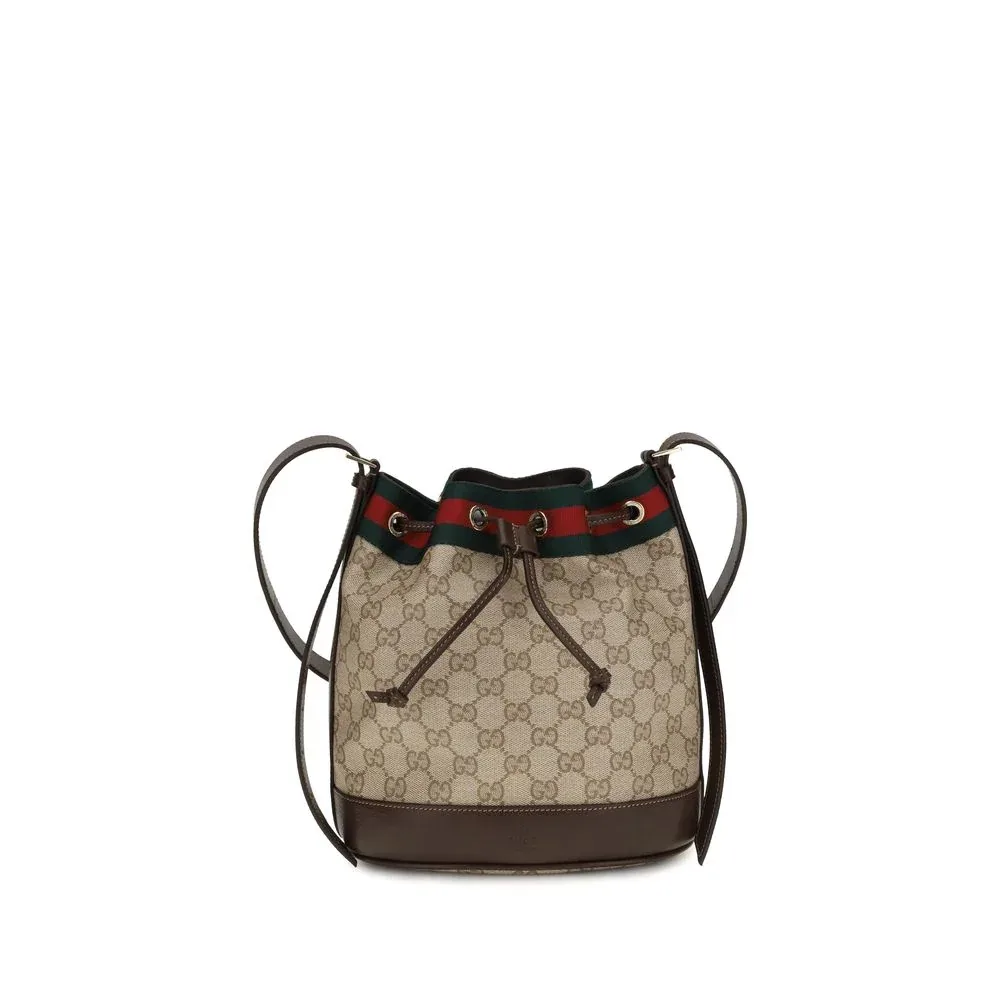 Coated Canvas with Web Stripe Bucket Bag