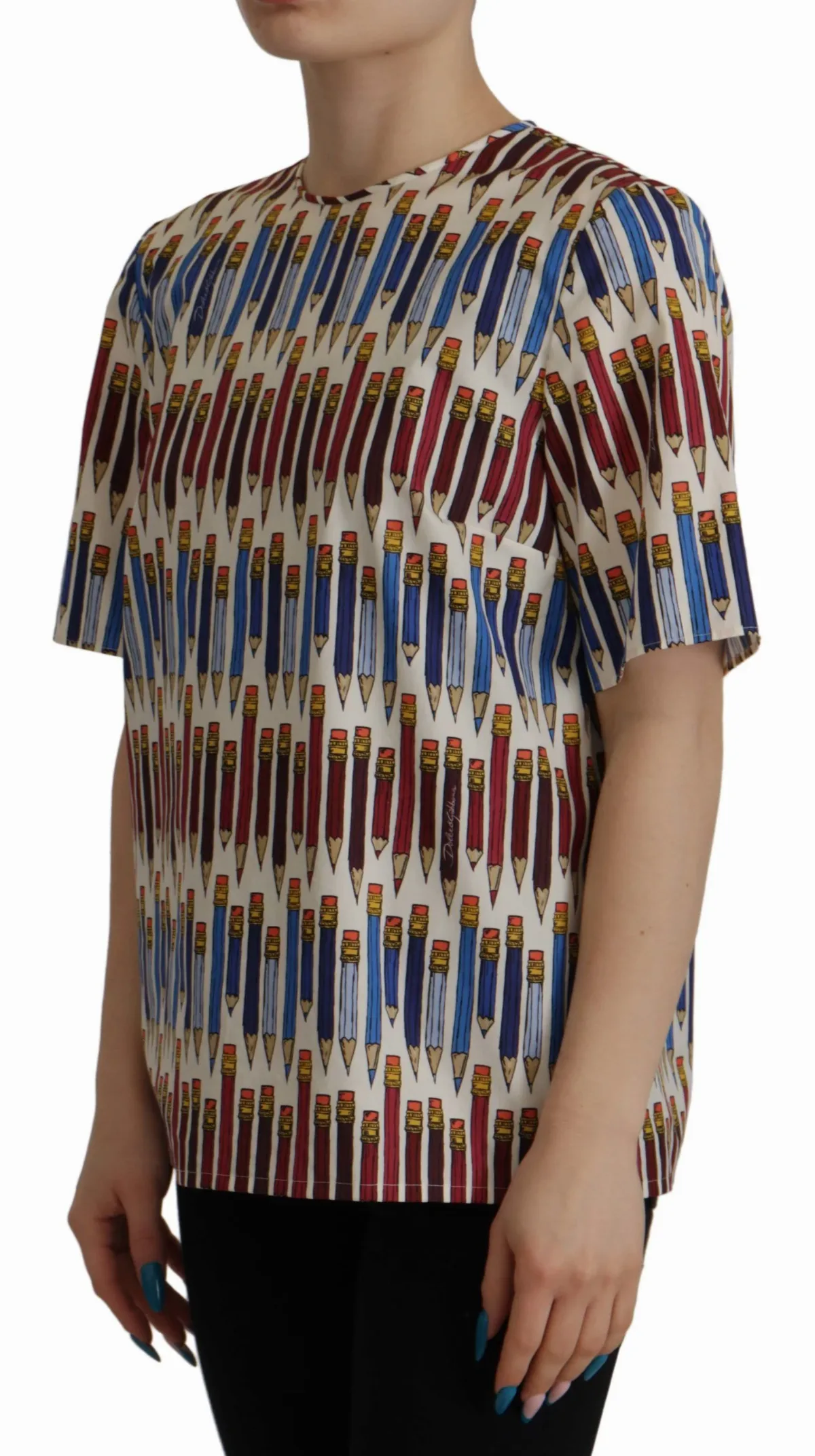 Pencil Print Cotton Blouse