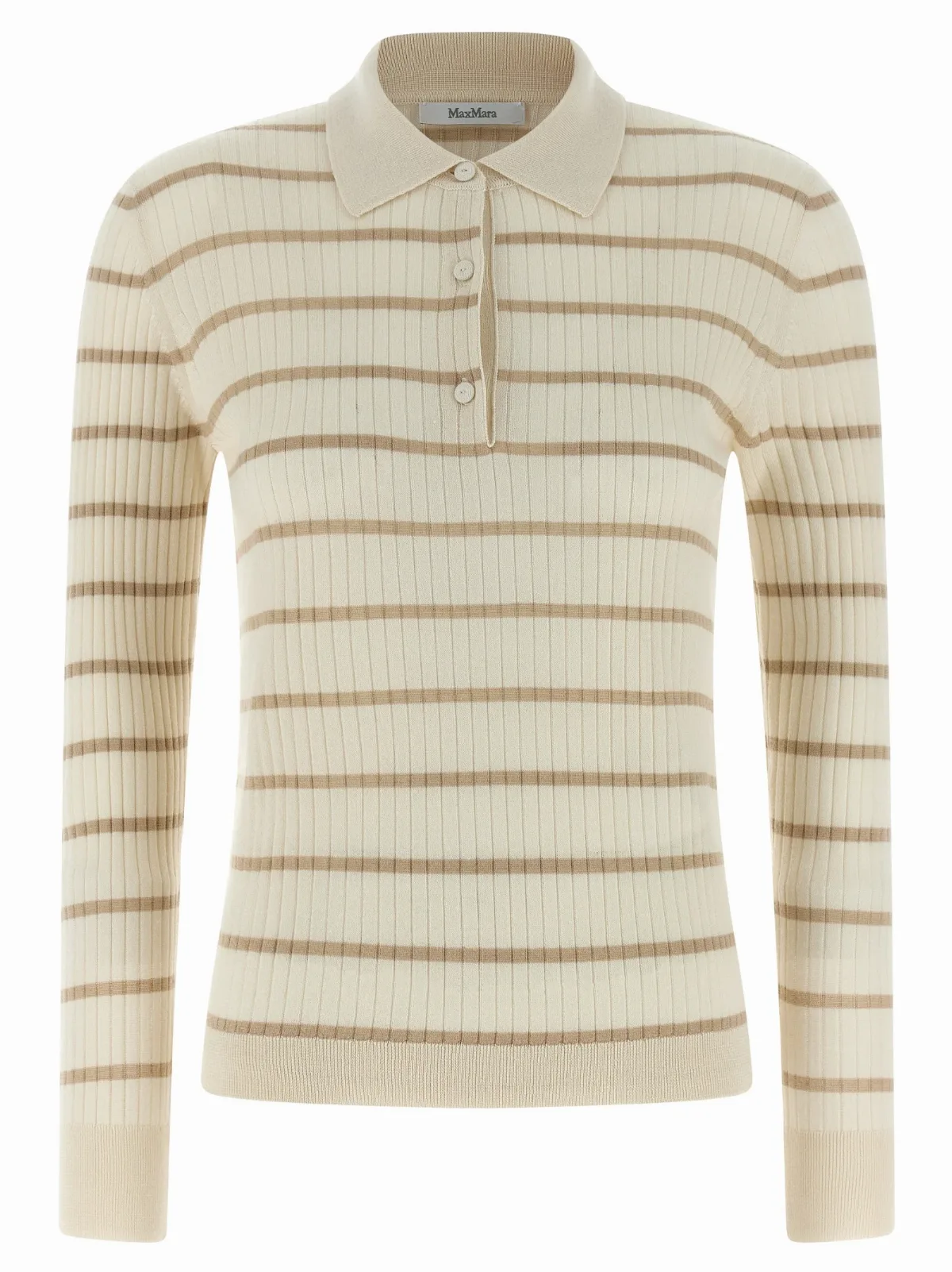 Striped Cashmere-Silk Polo Shirt