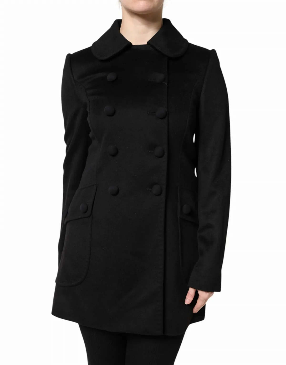 Virgin Wool Double-Breasted Coat by Dolce & Gabbana