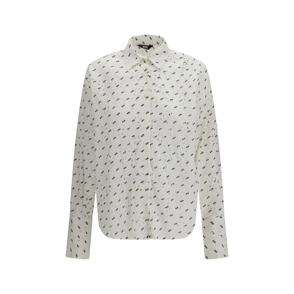 Broderie Anglaise Logo-Embroidered Cotton Shirt