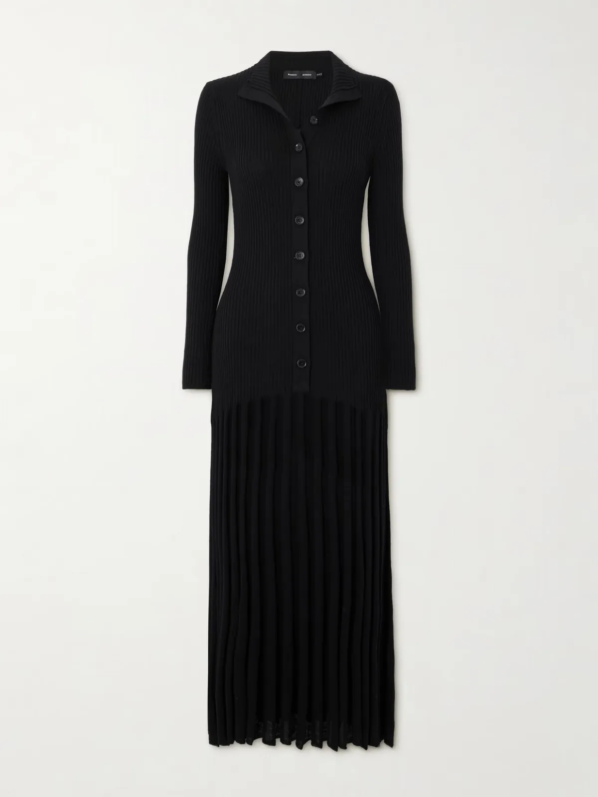 - Jada Pleated Ribbed-knit Wool Maxi Dress -