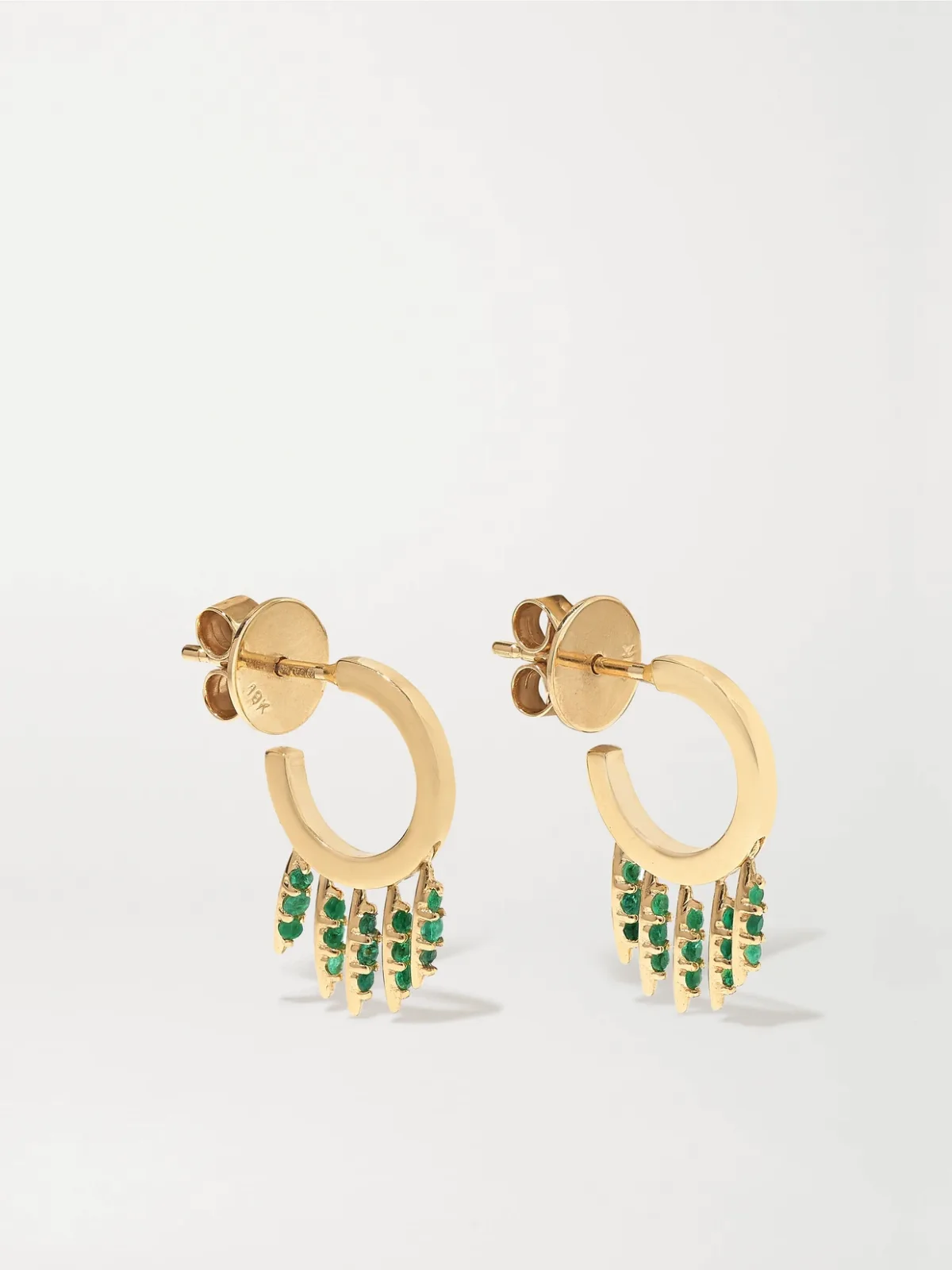 - Grass Mini 18-karat Gold Emerald Earrings -