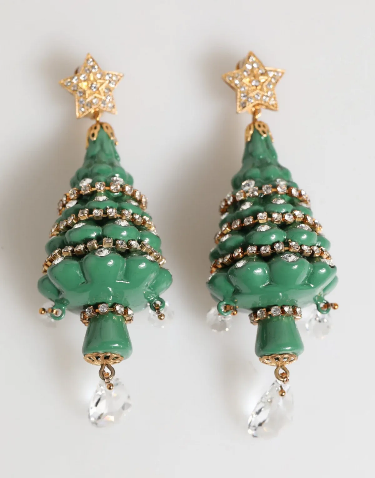 Gold-Tone Christmas Tree Earrings by Dolce & Gabbana