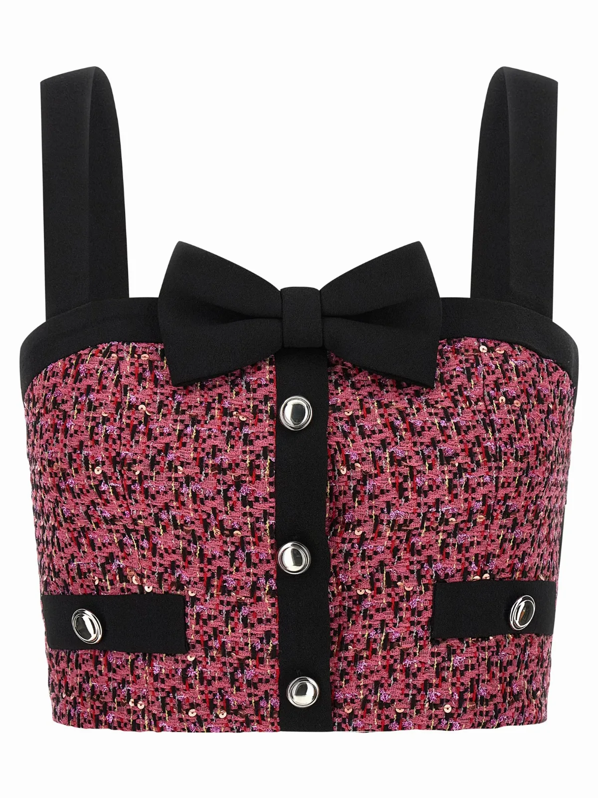 Sequin-Embroidered Tweed Tank Top