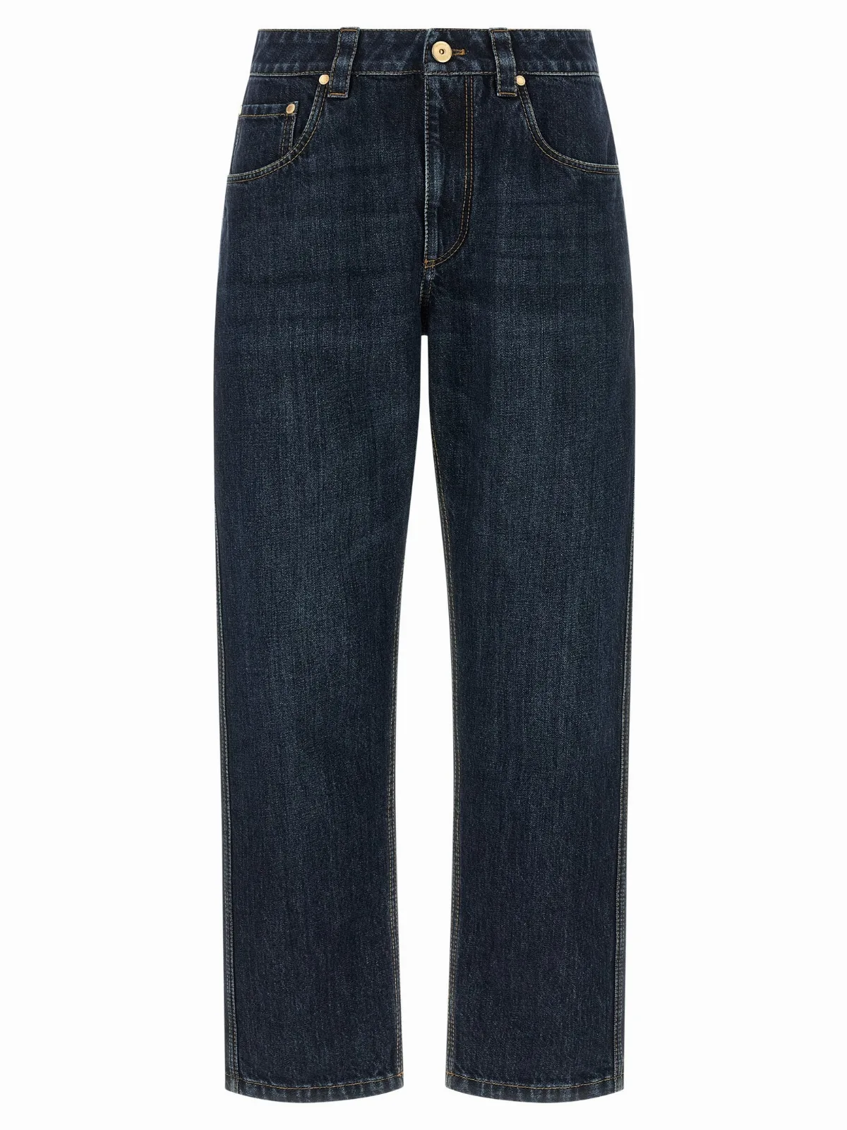 Cotton Straight-Leg Jeans