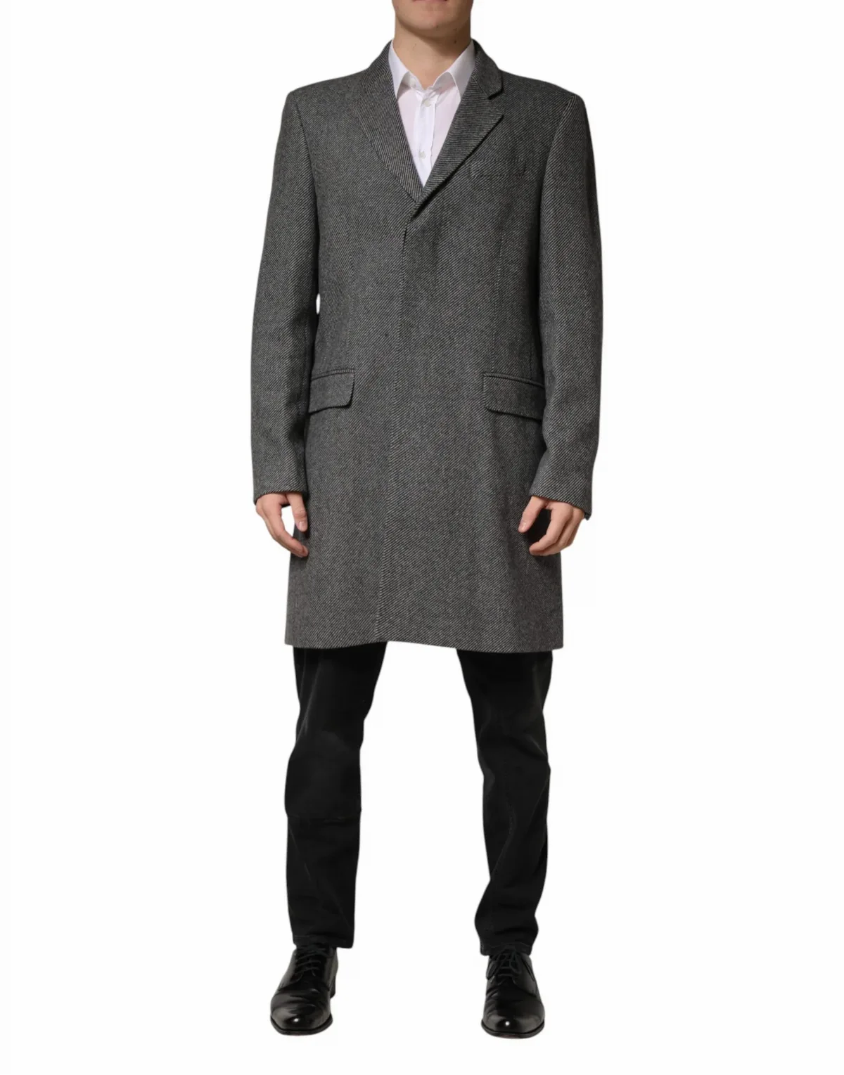 Wool-Blend Single-Breasted Coat