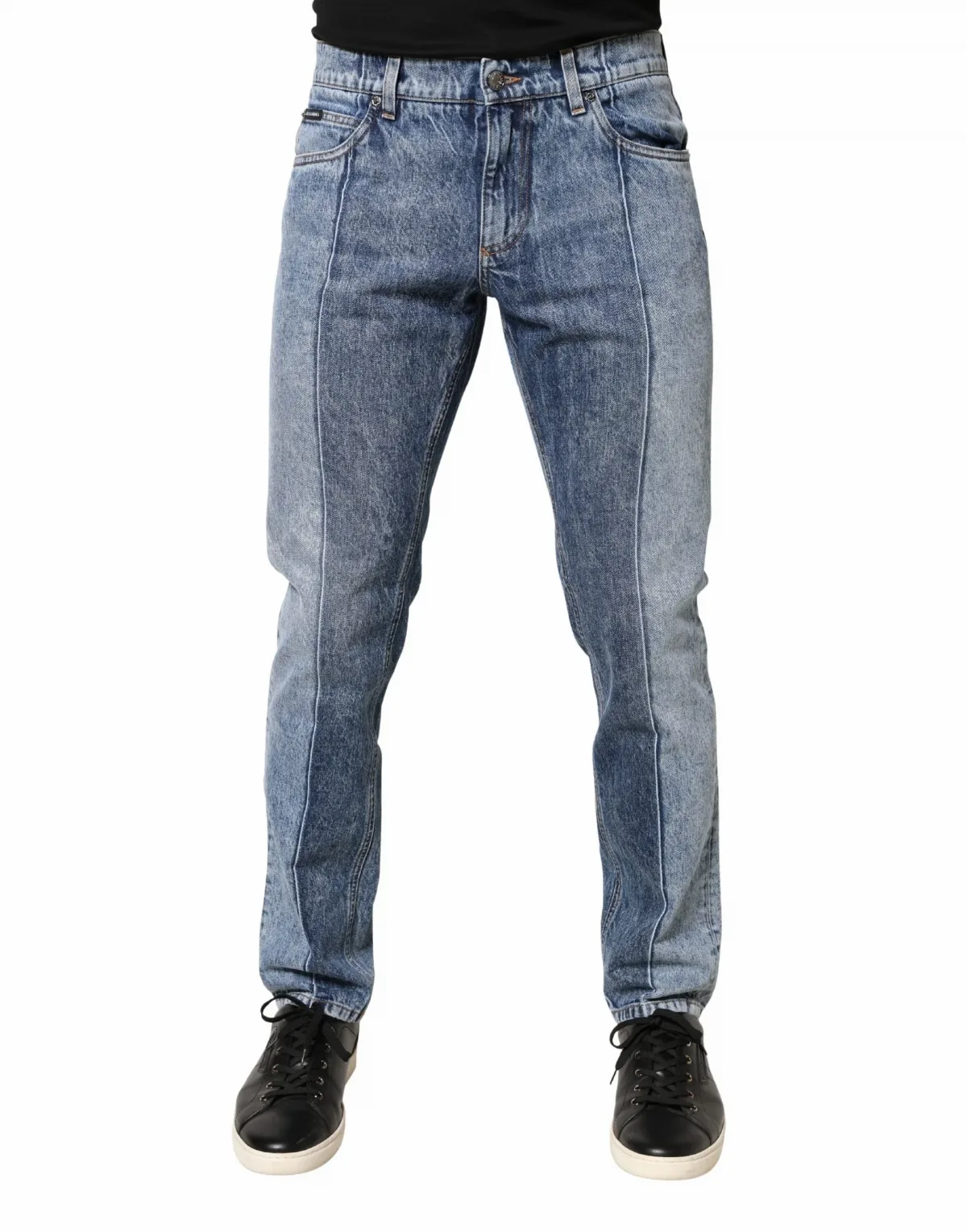 Two-Tone Cotton Jeans