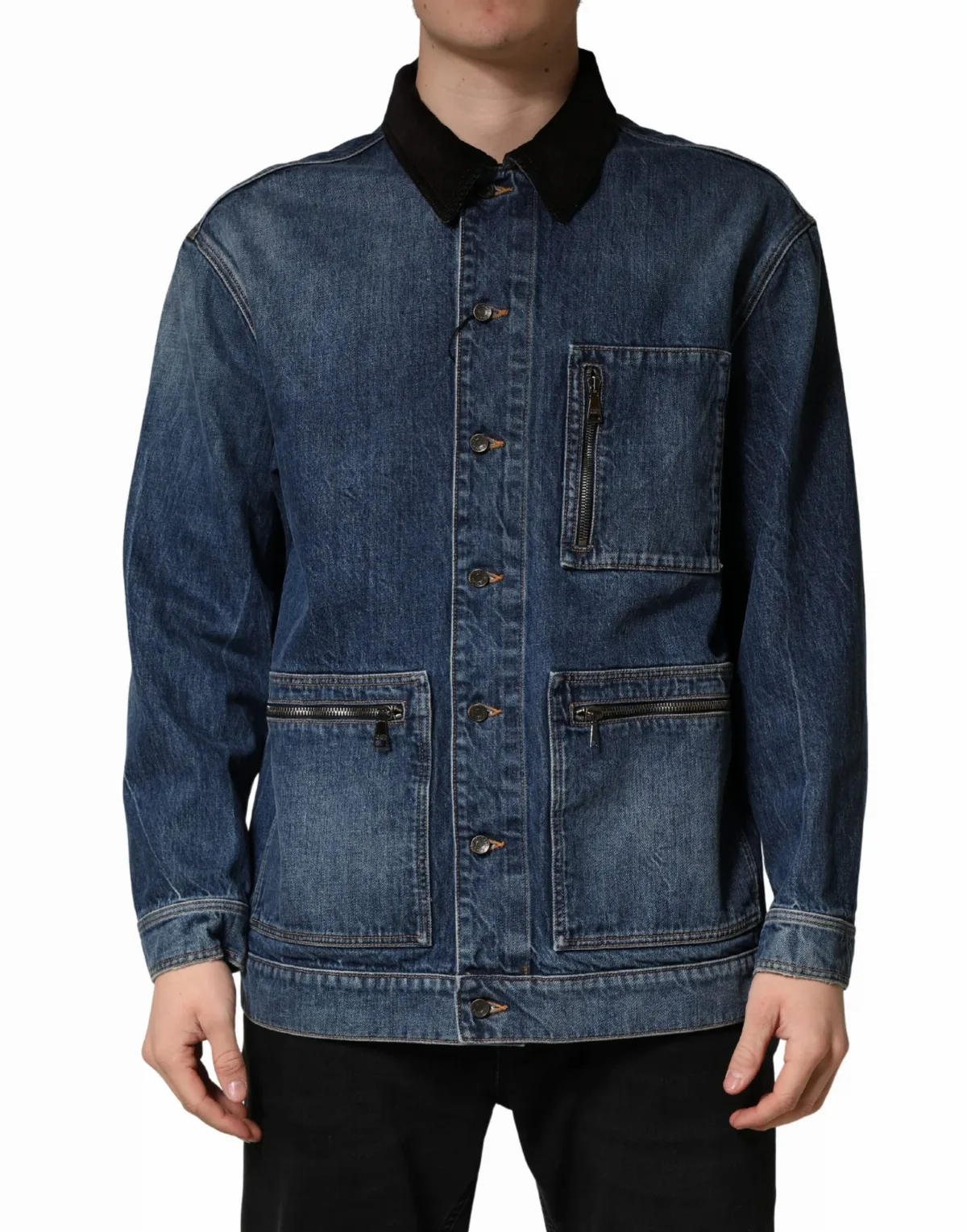 Cotton Denim Blouson Jacket