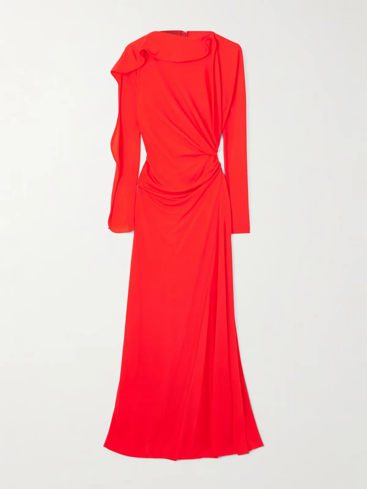 - Draped Asymmetric Jersey Maxi Dress -