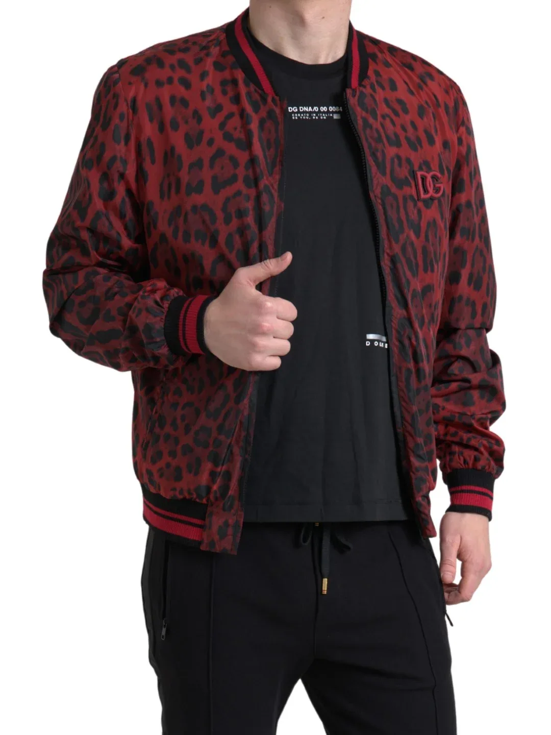 Leopard-Print Nylon Bomber Jacket