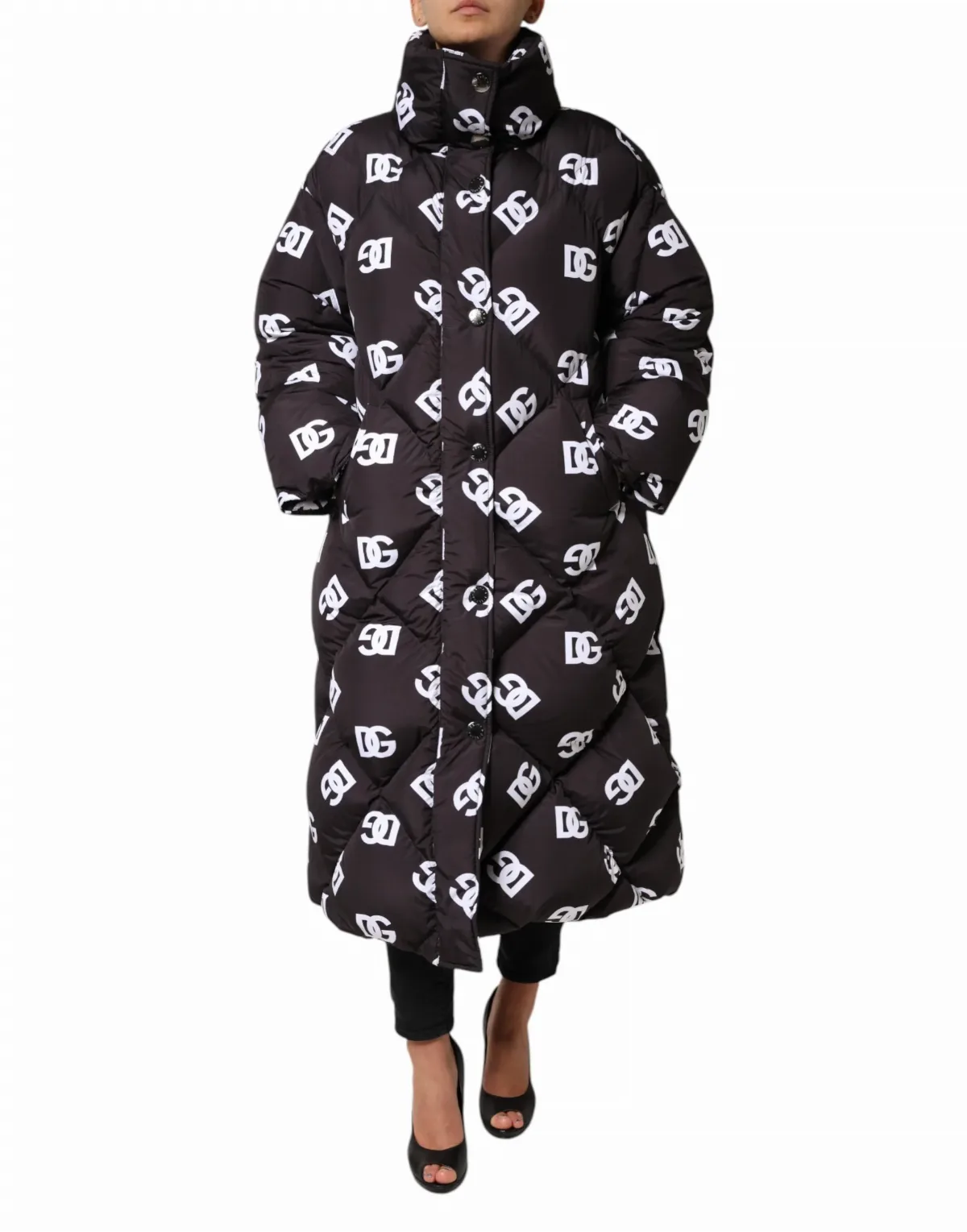 Logo-Printed Quilted Puffer Coat