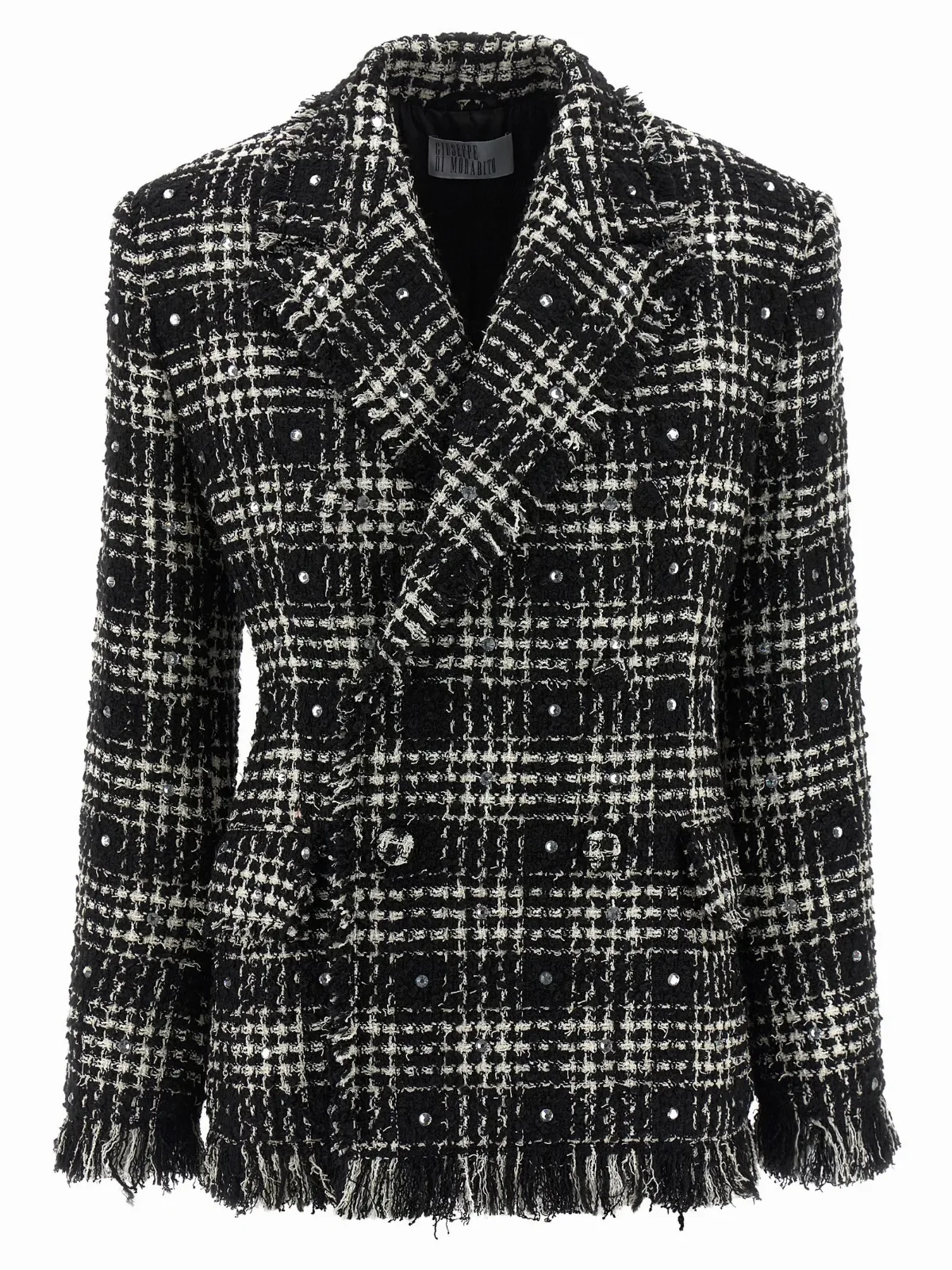 Rhinestone-Embellished Tweed Blazer