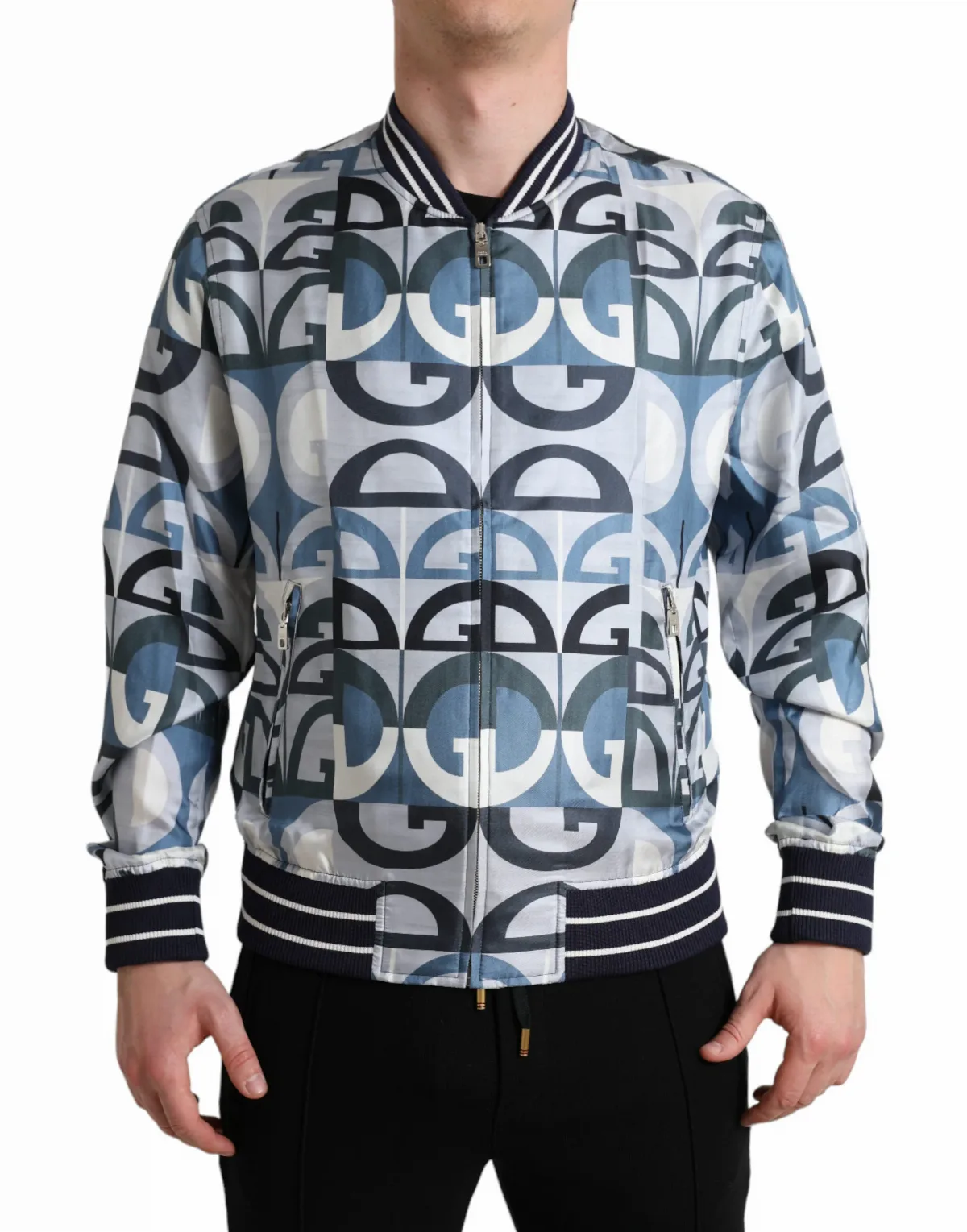Logo-Embroidered Silk Jacket