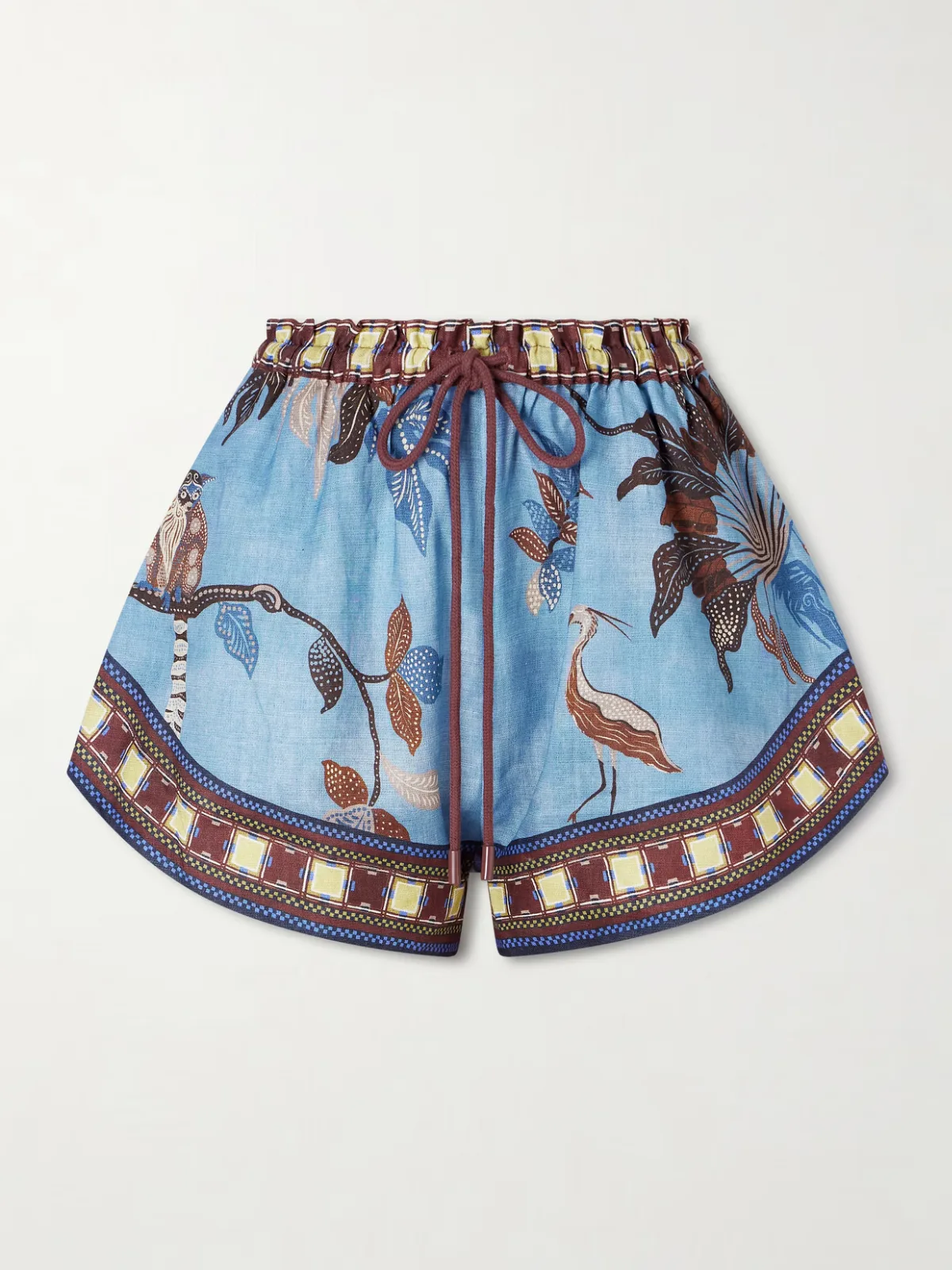 - Georgie Printed Linen Shorts -