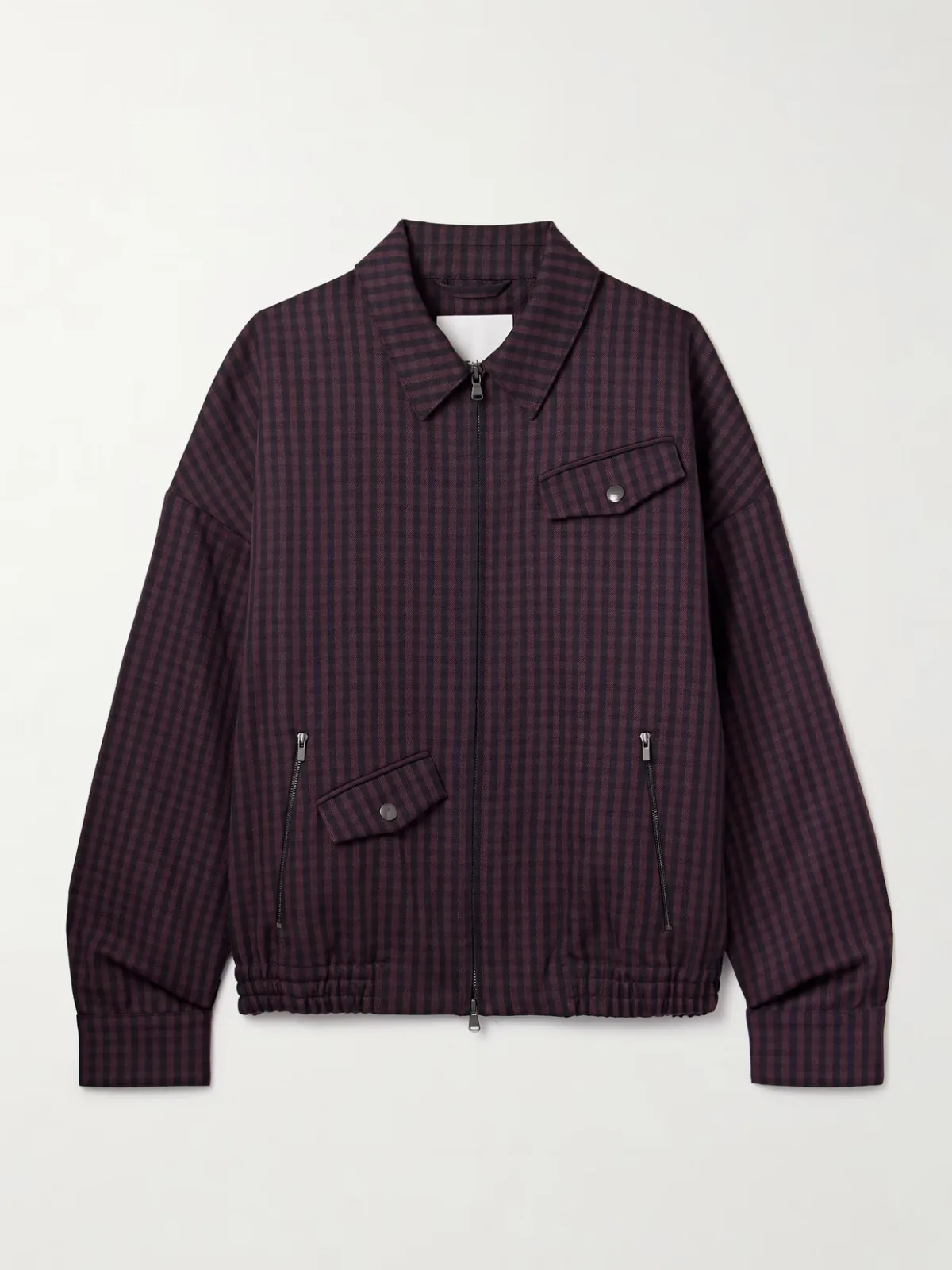 - Jules Gingham Wool Bomber Jacket -