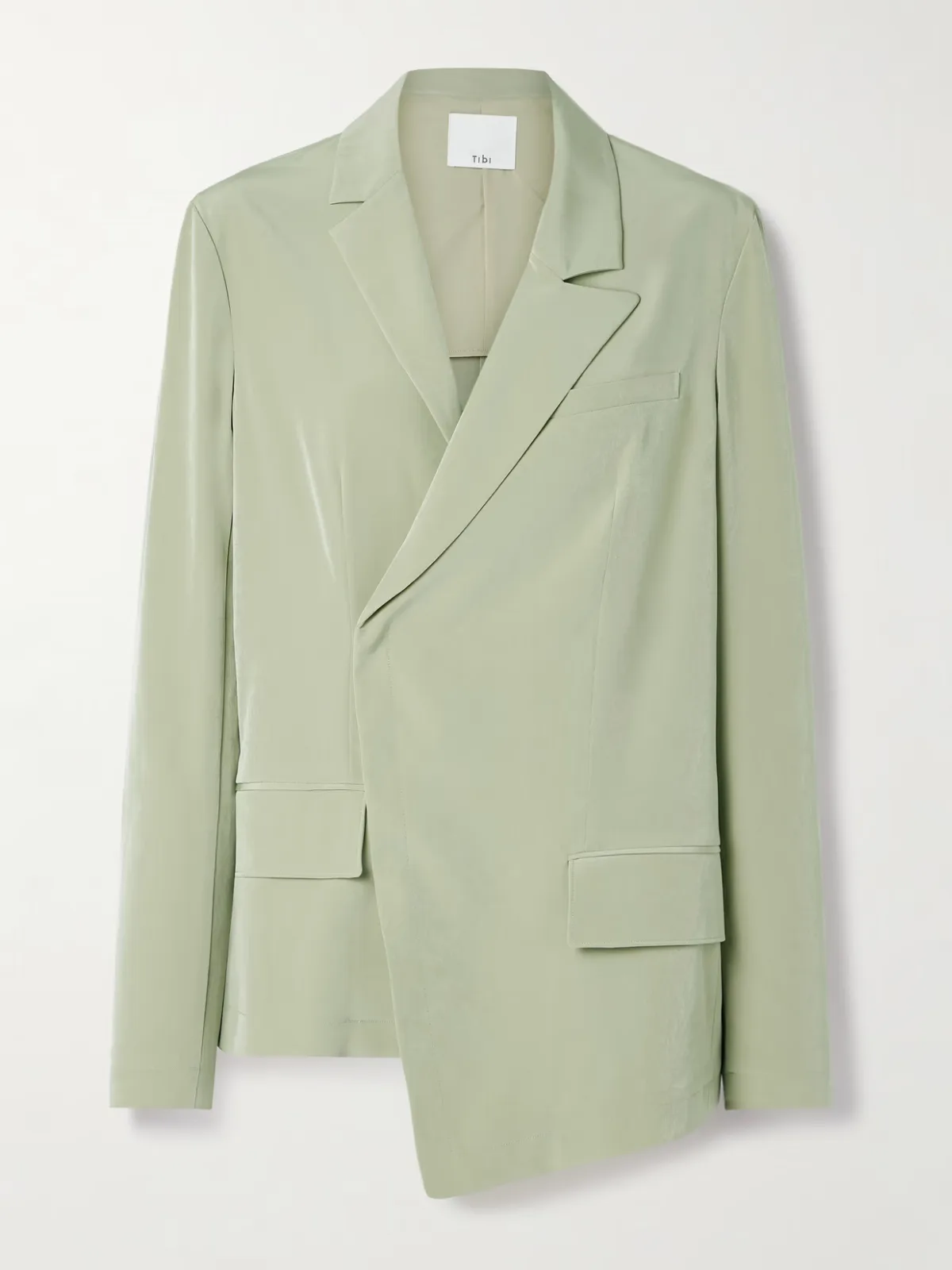 - Asymmetric Crepe De Chine Blazer -